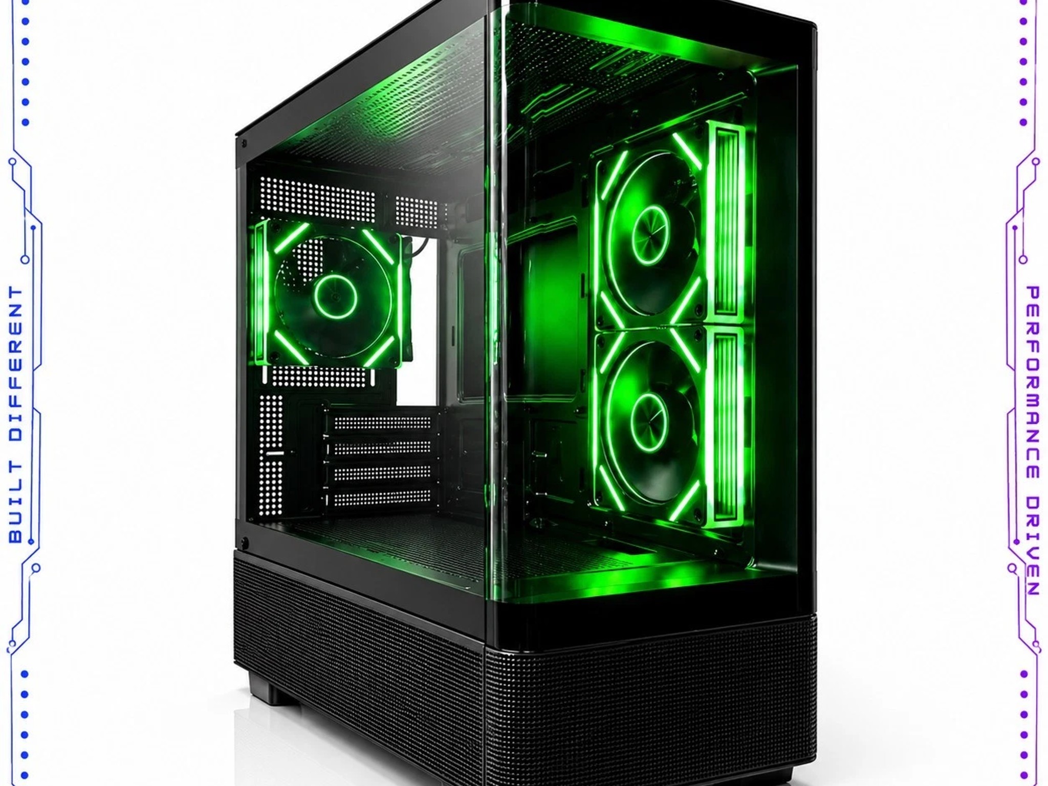 Black Curved Glass ARGB Tempered Glass MATX Mid-Tower Gaming PC Case