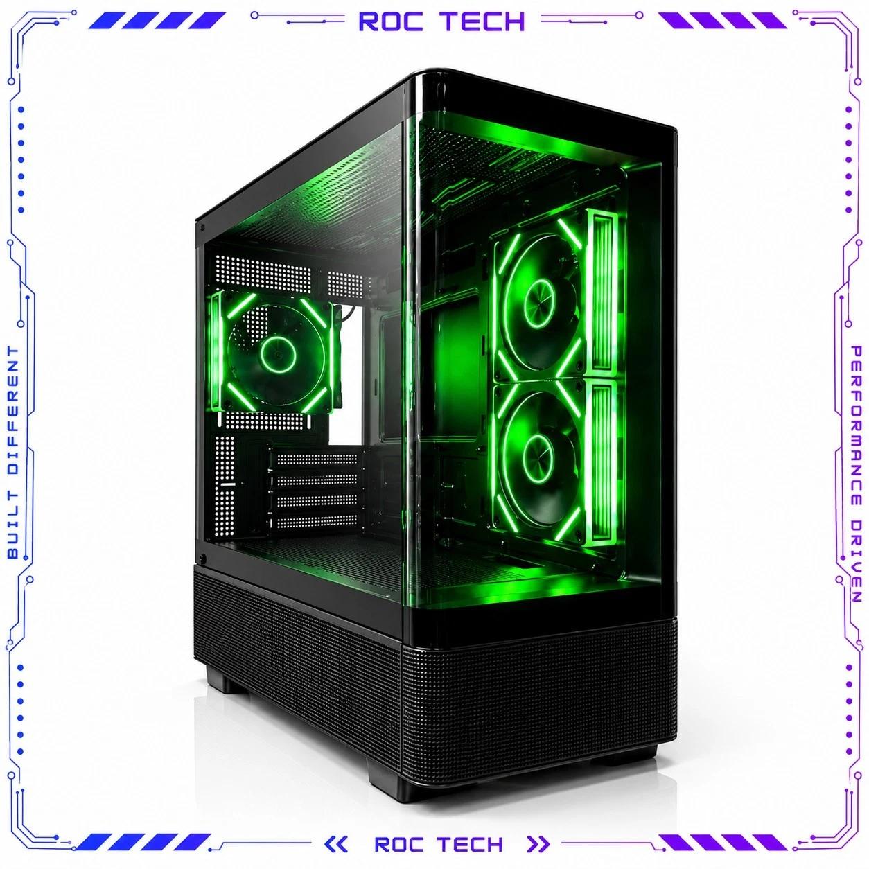 Black Curved Glass ARGB Tempered Glass MATX Mid-Tower Gaming PC Case