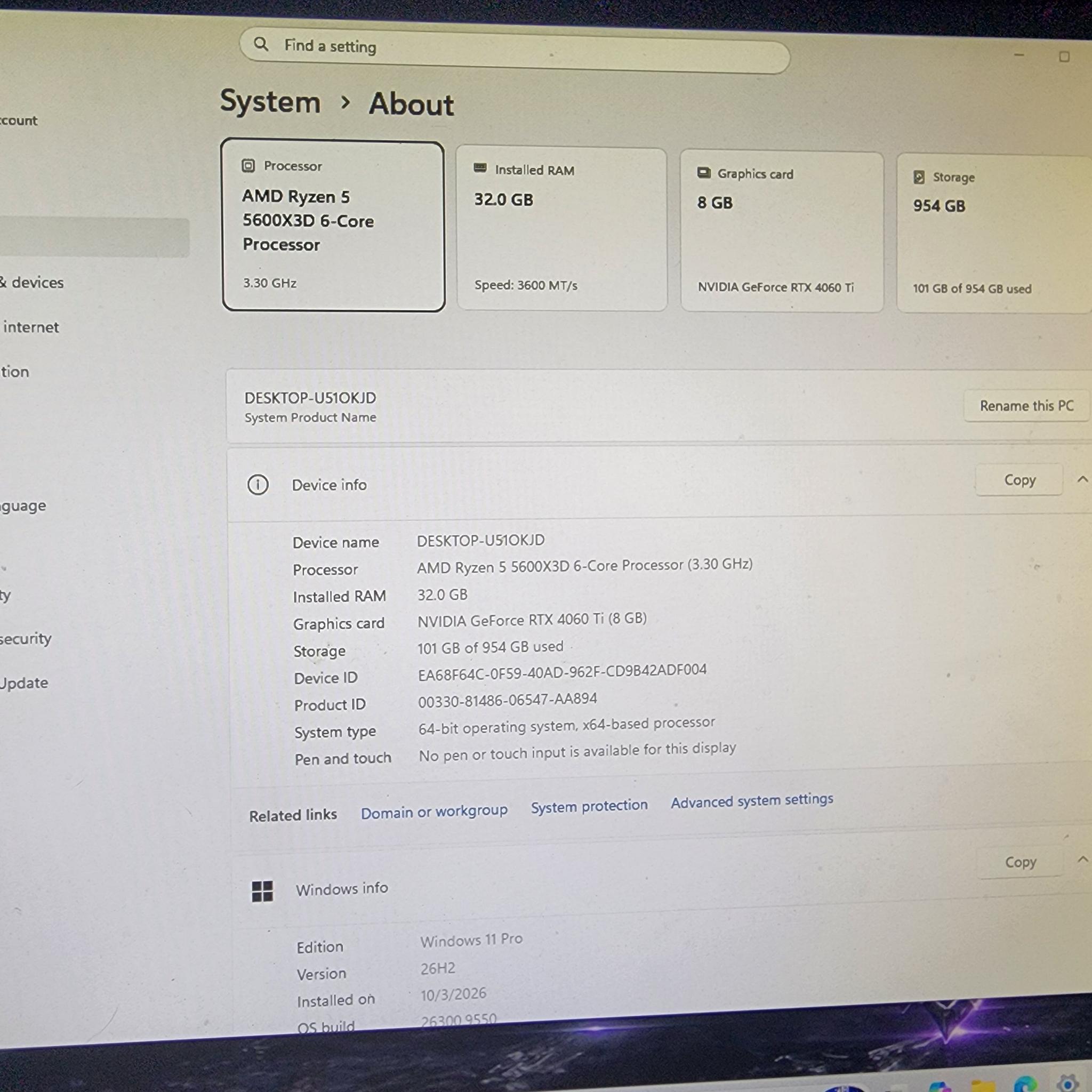 RTX 4060 Ti 8GB Gaming PC | Ryzen 5 5600X3D | 32GB DDR4-3600 | 1TB SSD | Frost Nova