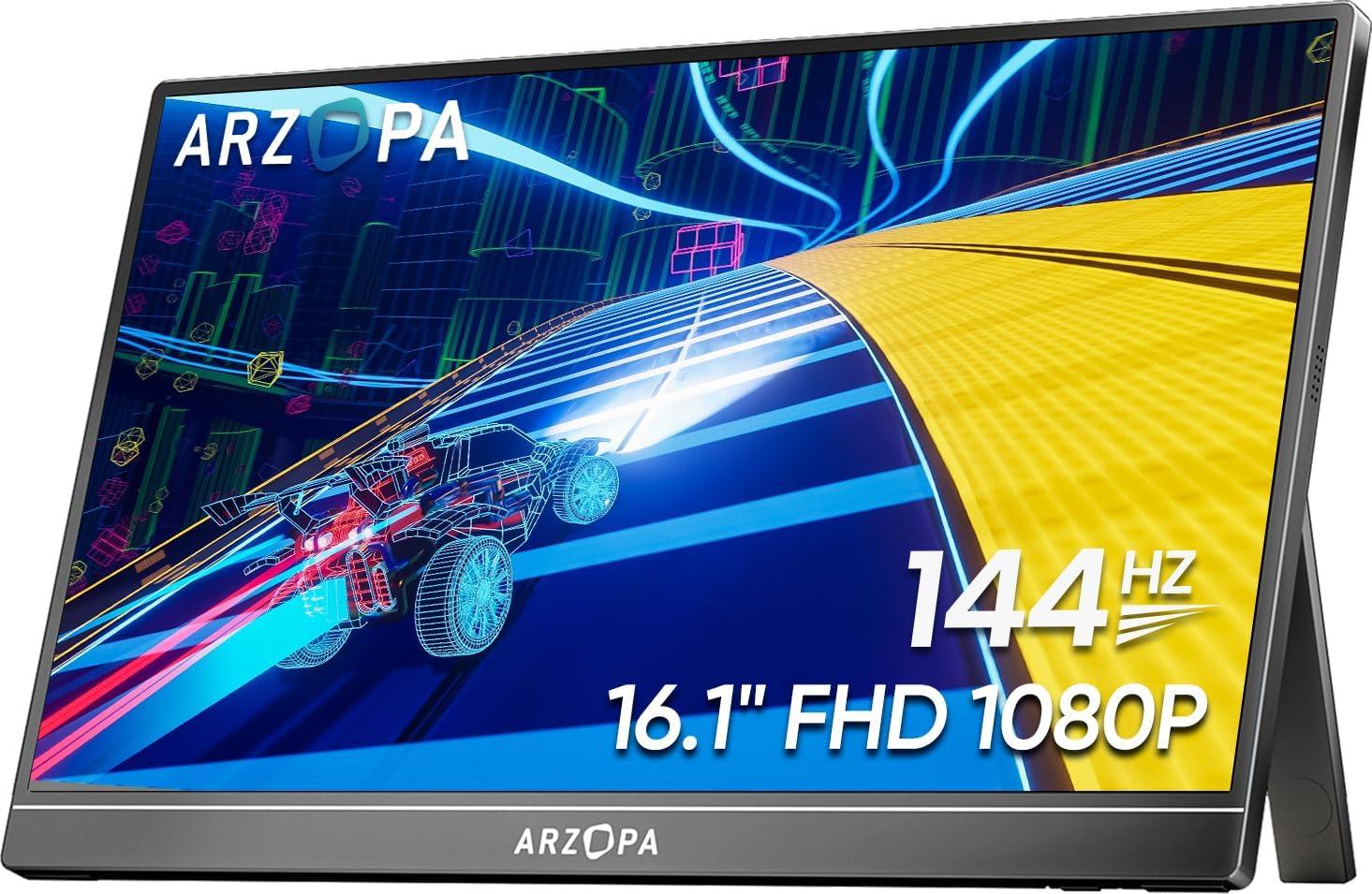 ARZOPA 16.1'' 144Hz Portable Gaming Monitor, 106% sRGB 1080P