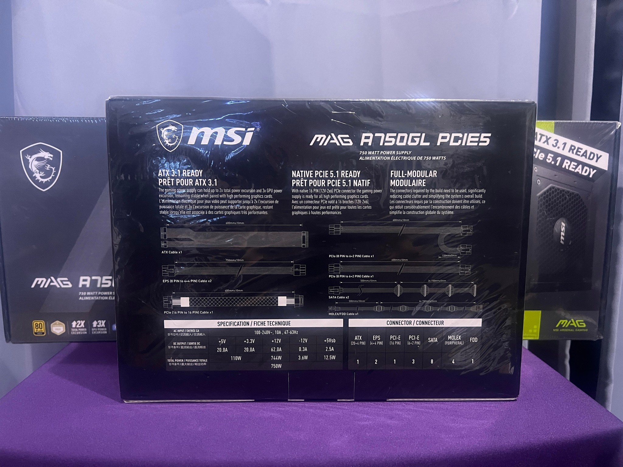 3x MSI Mag A750GL PCIE5 PSU 750W Fully Modular Power Supply 80+ Gold | ANY QUESTIONS MESSAGE ME!