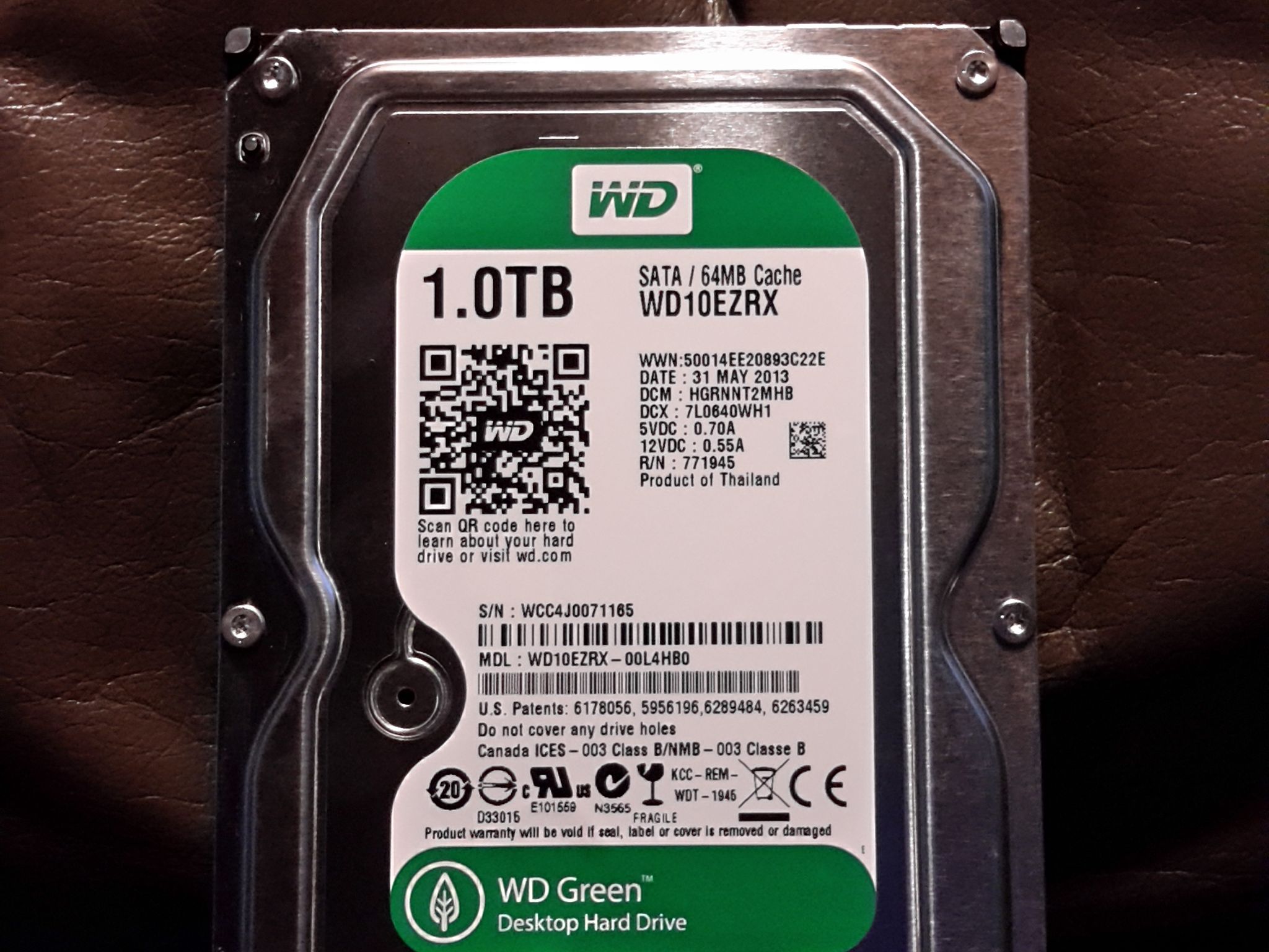WESTERN DIGITAL 1.0 TB 3.5 in. SATA INTERNAL DESKTOP HARD DRIVE