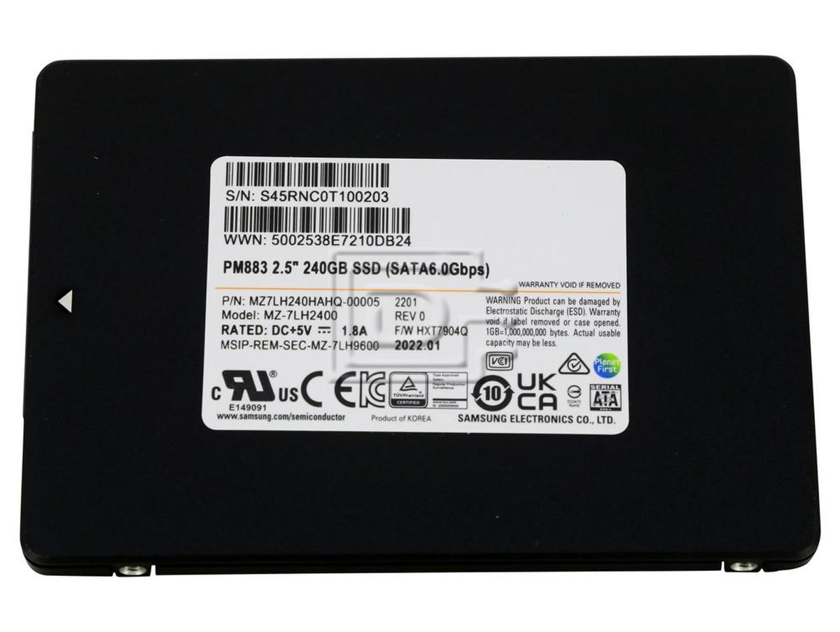 Samsung PM883 MZ-7LH2400 / MZ7LH240HAHQ-00005 240GB SATA RI Solid State Drive