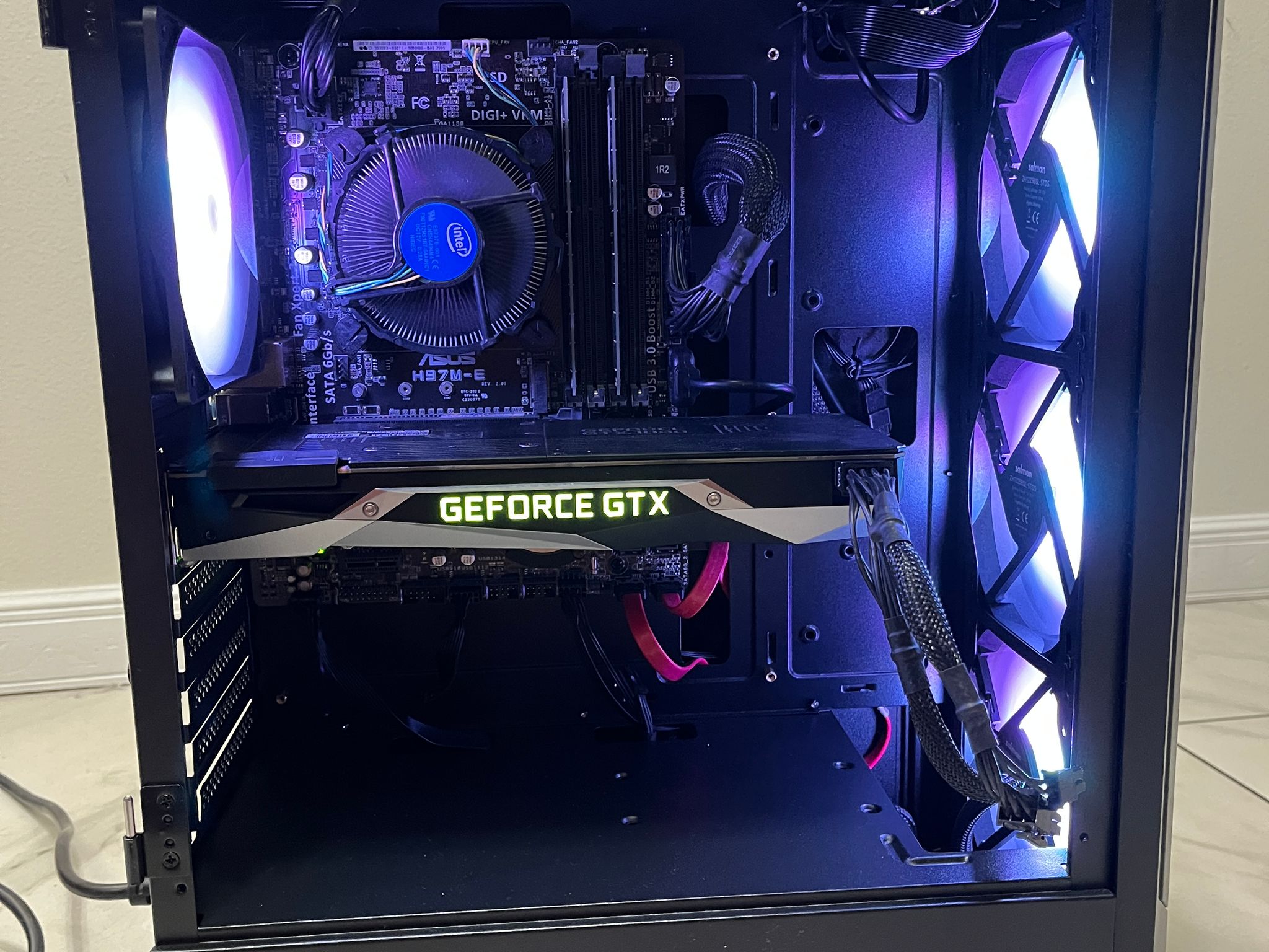 NVIDIA GTX 1080, Intel i7-4790, 16GB RAM, 1.2TB Storage, RGB Gaming PC w/ Wi-Fi & BT