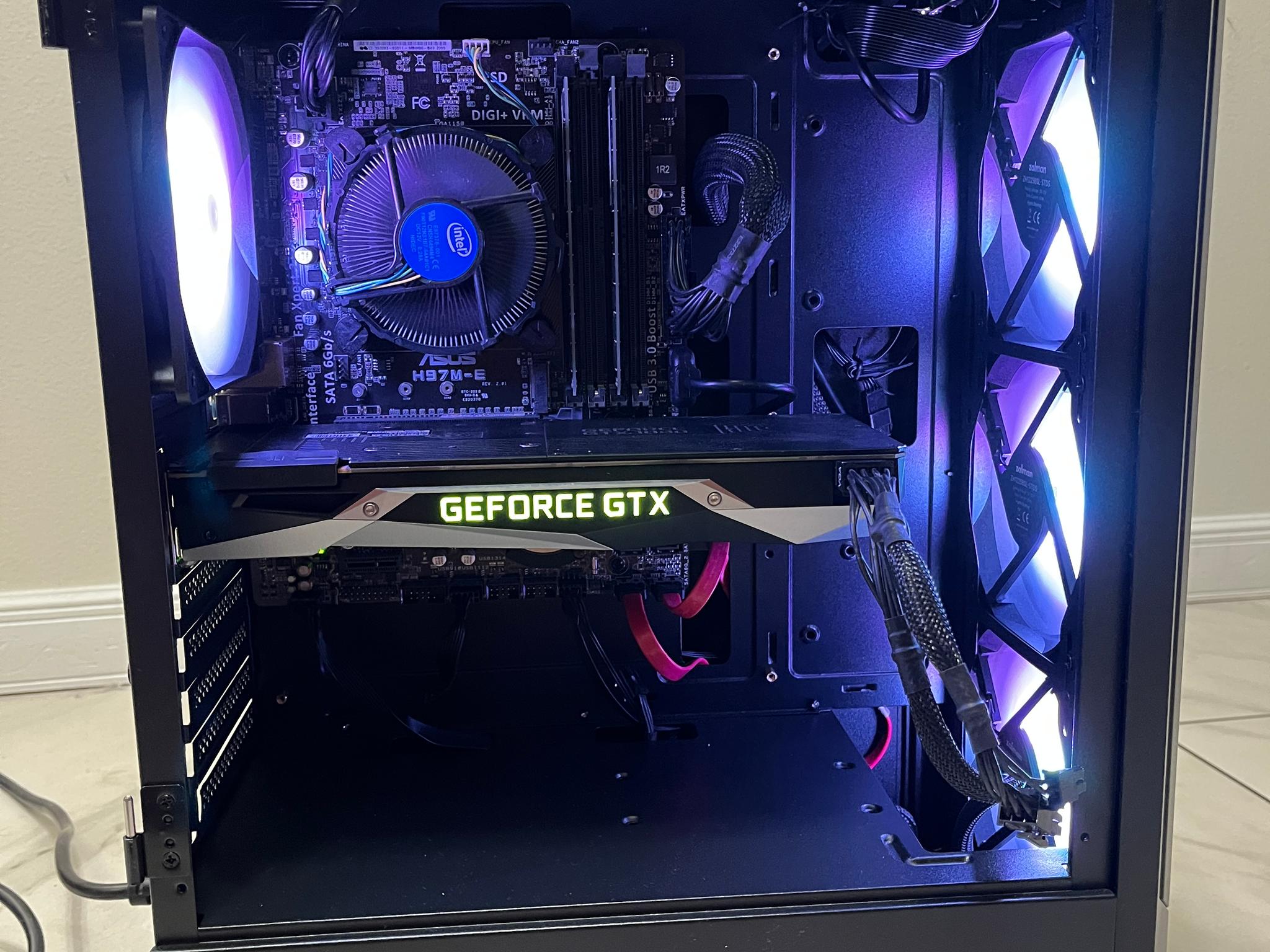 NVIDIA GTX 1080, Intel i7-4790, 16GB RAM, 1.2TB Storage, RGB Gaming PC w/ Wi-Fi & BT