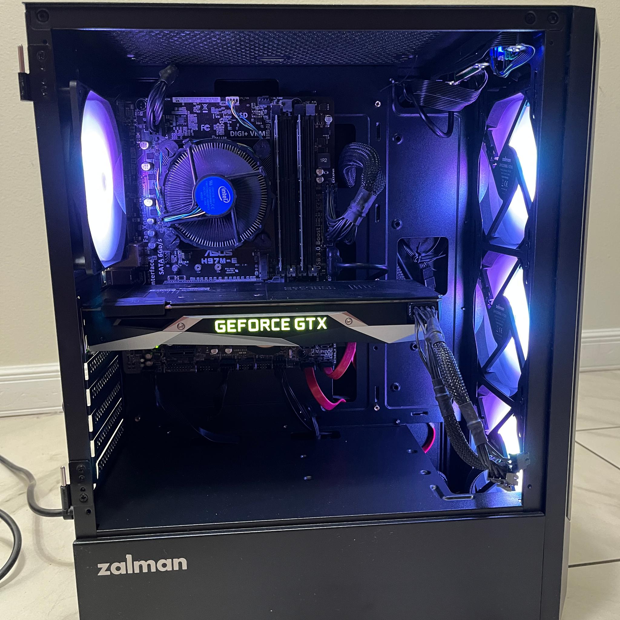 NVIDIA GTX 1080, Intel i7-4790, 16GB RAM, 1.2TB Storage, RGB Gaming PC w/ Wi-Fi & BT