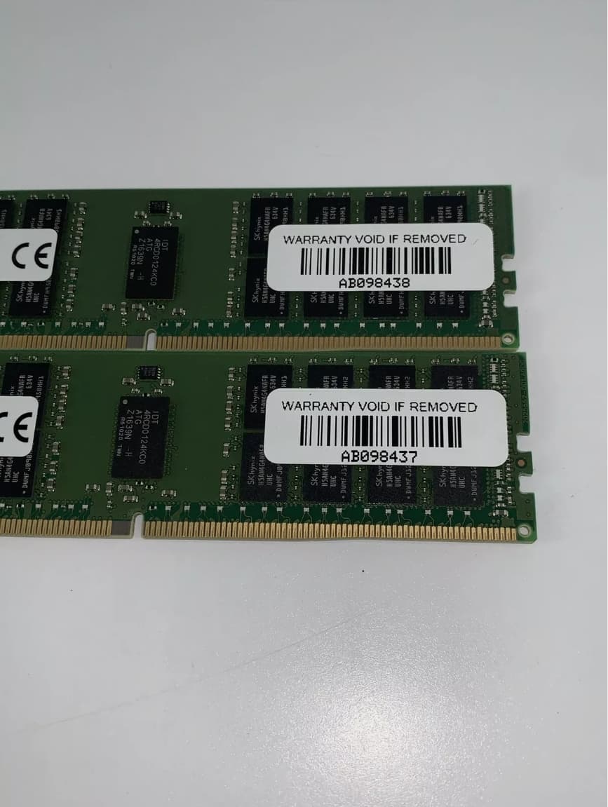 LOT 2x Kingston KVR24R17D4/16 32GB (2x16GB) 2Rx4 PC4-2400T SERVER MEMORY