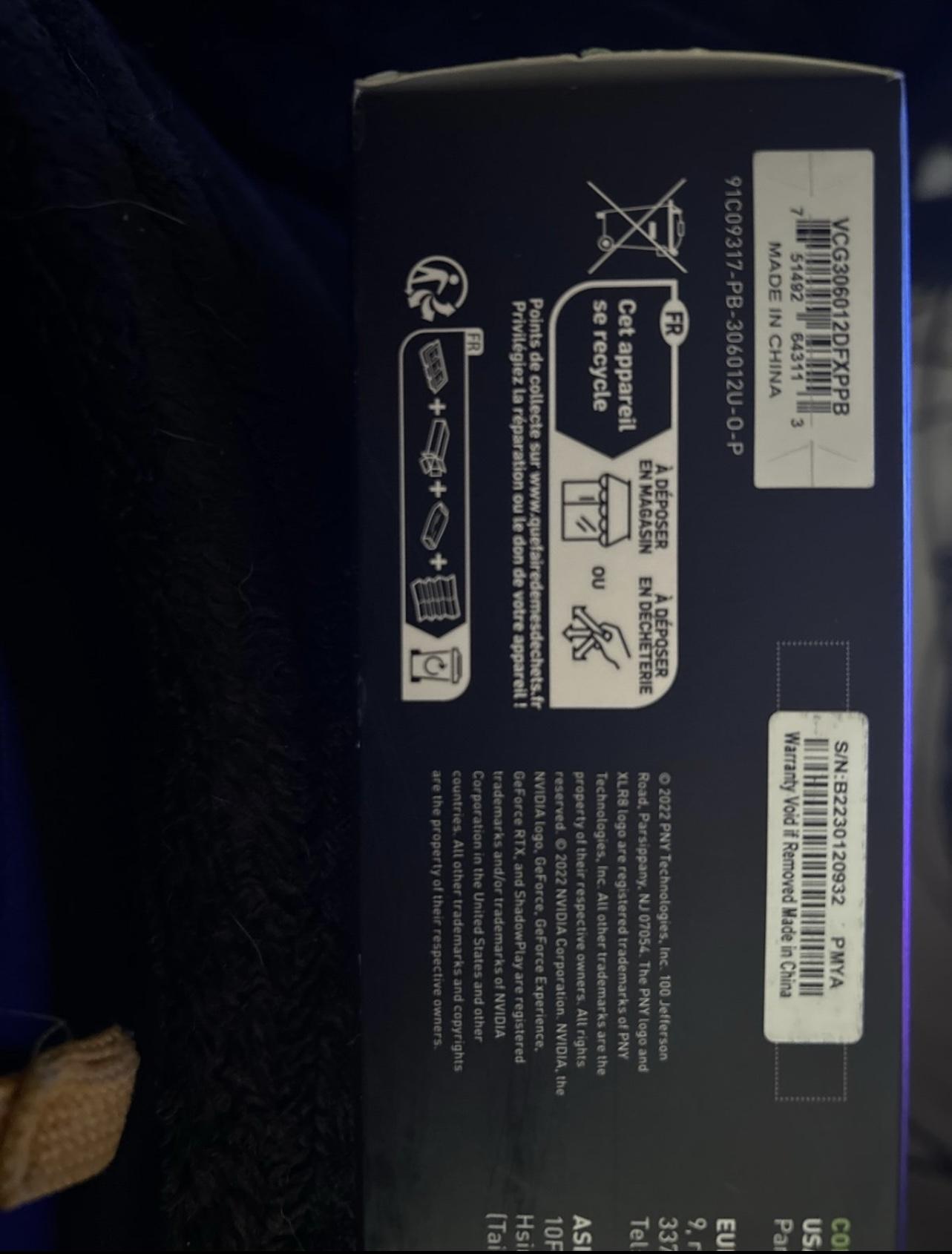 PNY XLR8 Geforce 3060 12 GB VRAM