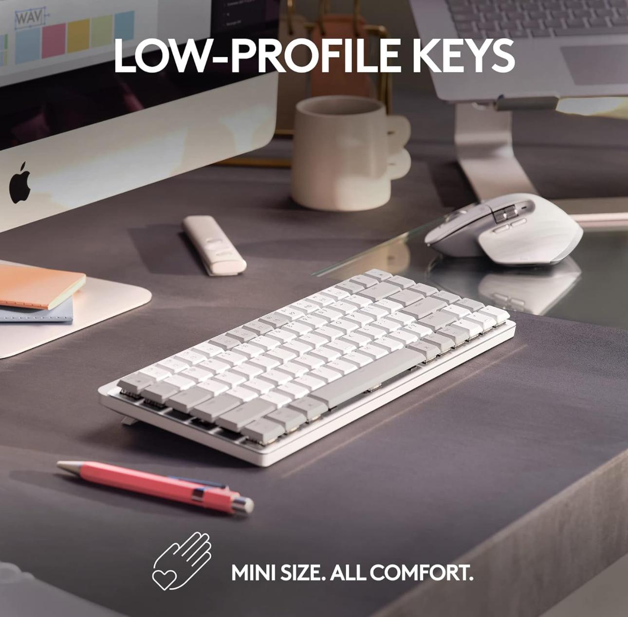 Logitech MX Mechanical Mini Wireless Illuminated Keyboard, Low-Profile Switches, Tactile Quiet Keys,