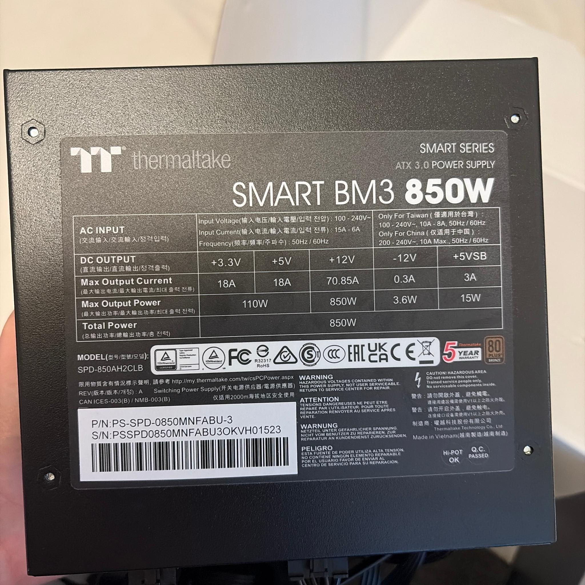 Thermaltake SMART BM3 850w semi-modular powersupply