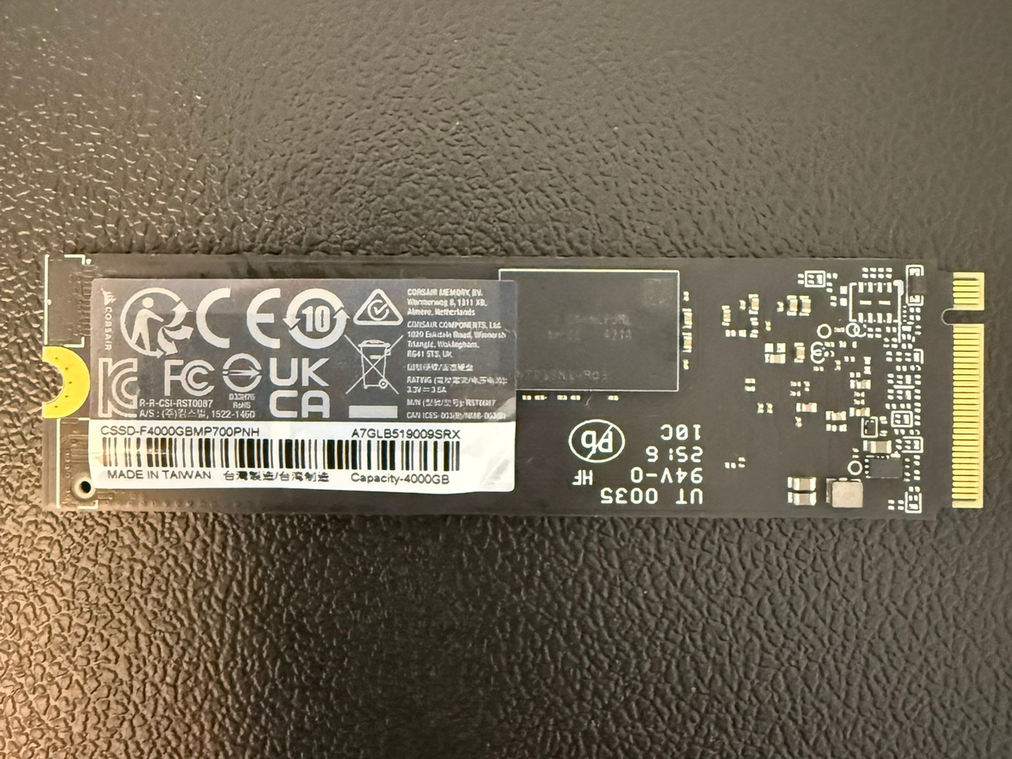 Corsair MP700 PRO 4TB PCIe Gen5 NVMe SSD | 12,000+ MB/s | Box Included