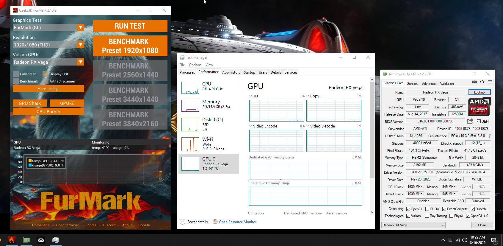 AMD Vega 64 Reference 8GB HBM2 2048-bit