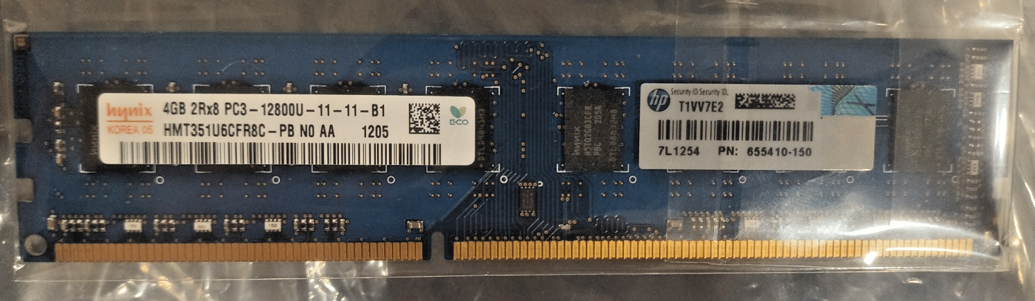 SK Hynix 4GB DDR3 Desktop RAM PC3-12800U 1600MHz HMT351U6CFR8C-PB HP 655410-150