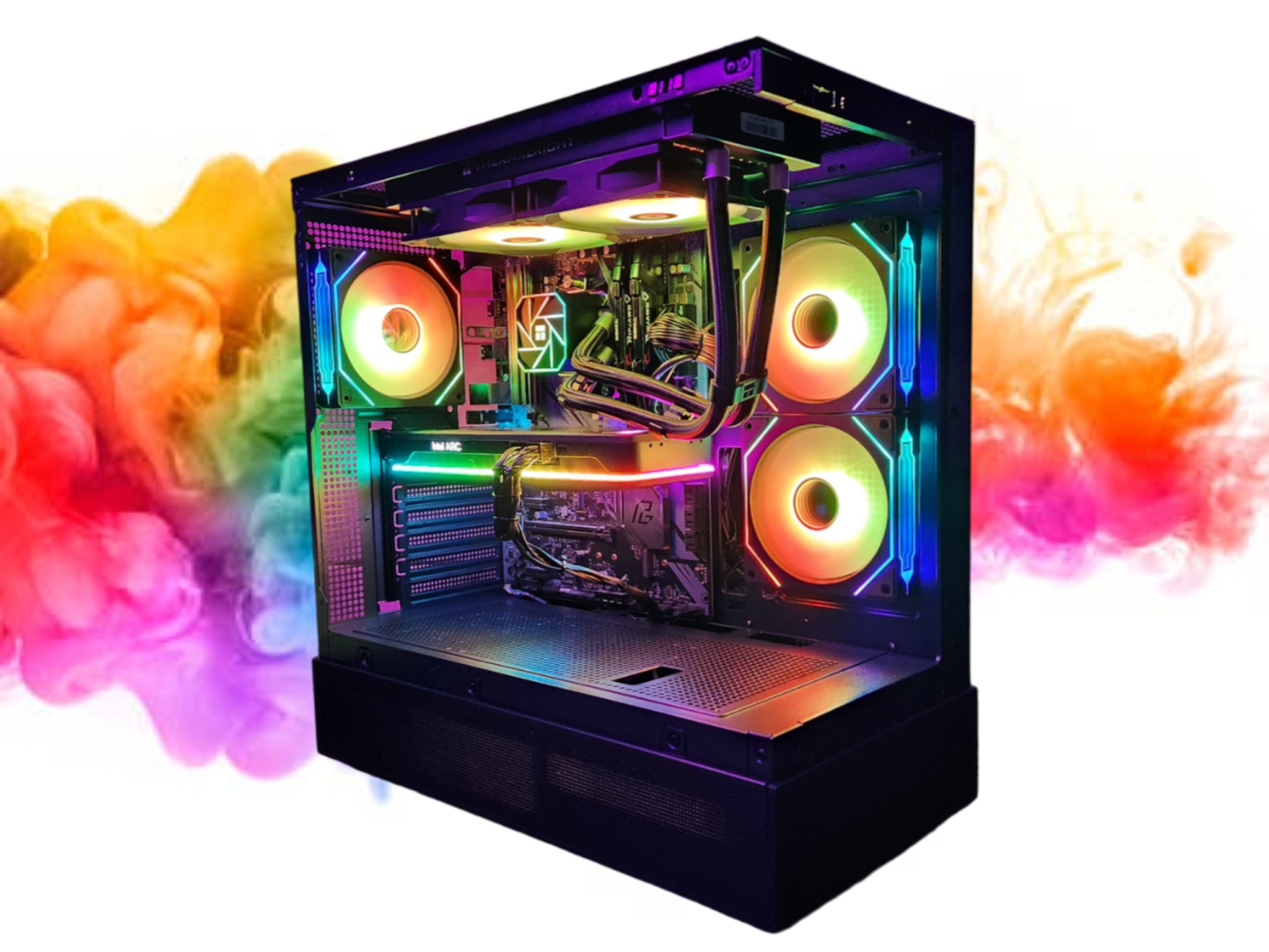 SALE: ARC a770 16GB + Ryzen 5 3600x + 32GBs DDR4 RAM + 1TB SSD + 5 RGB Fans ( Black RGB Gaming PC )