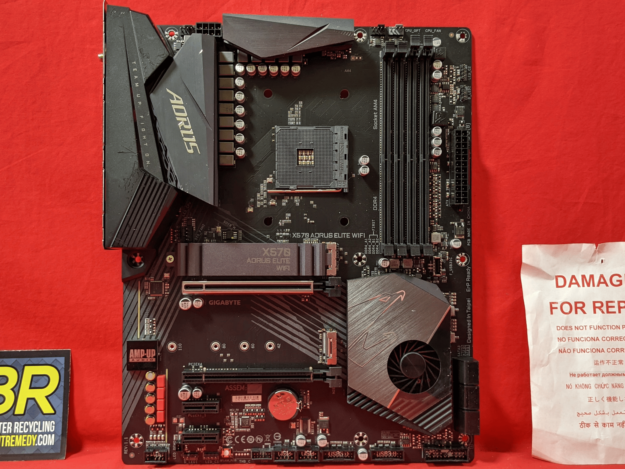 *AS IS/FOR REPAIR* Gigabyte X570 Aorus Elite WIFI AMD Socket AM4 DDR4 ATX Desktop Motherboard