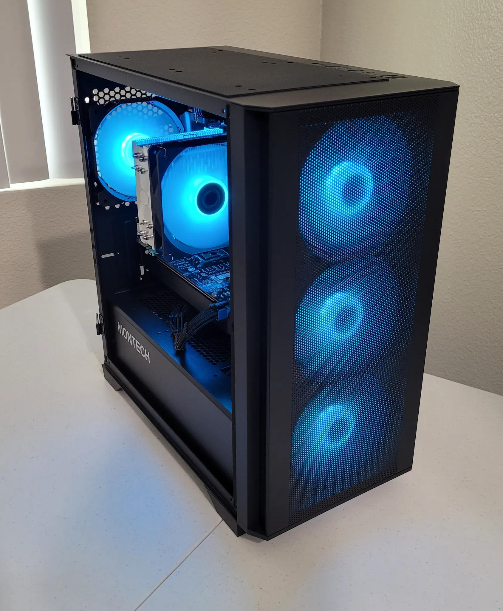 Black Gaming PC (Ryzen 5 2600X + GTX 1070 Ti + 1TB SSD + 16GB RAM + Wifi)