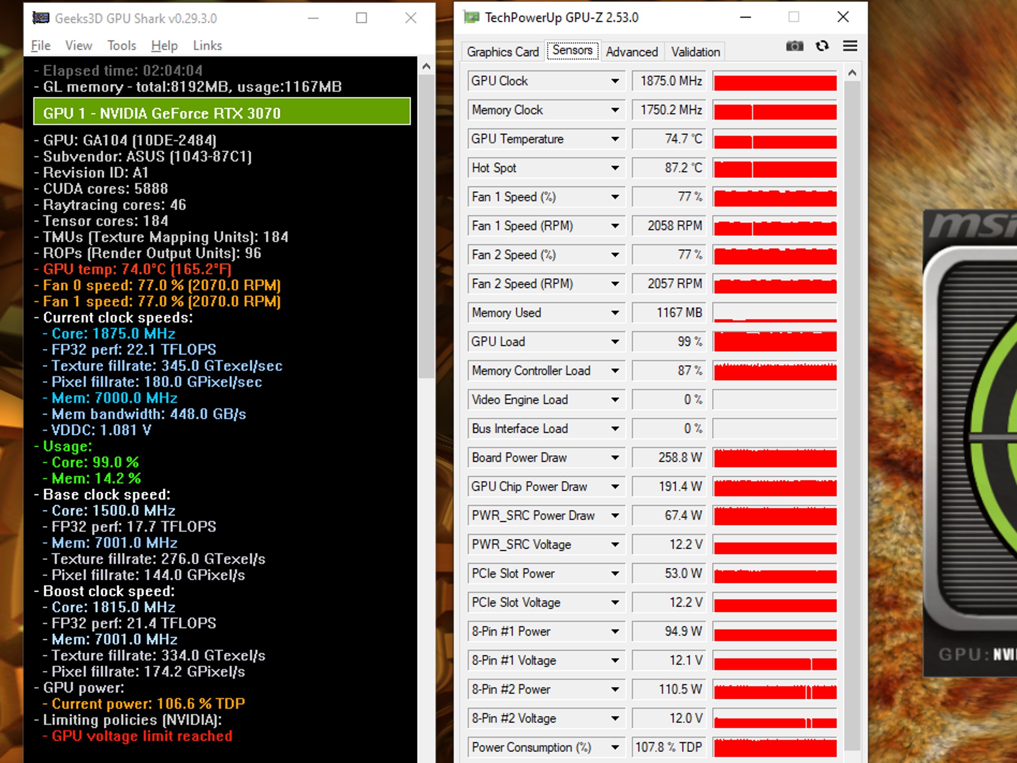 RTX 3070 ASUS TUF GAMING 8Gb in Great Condition For Sale