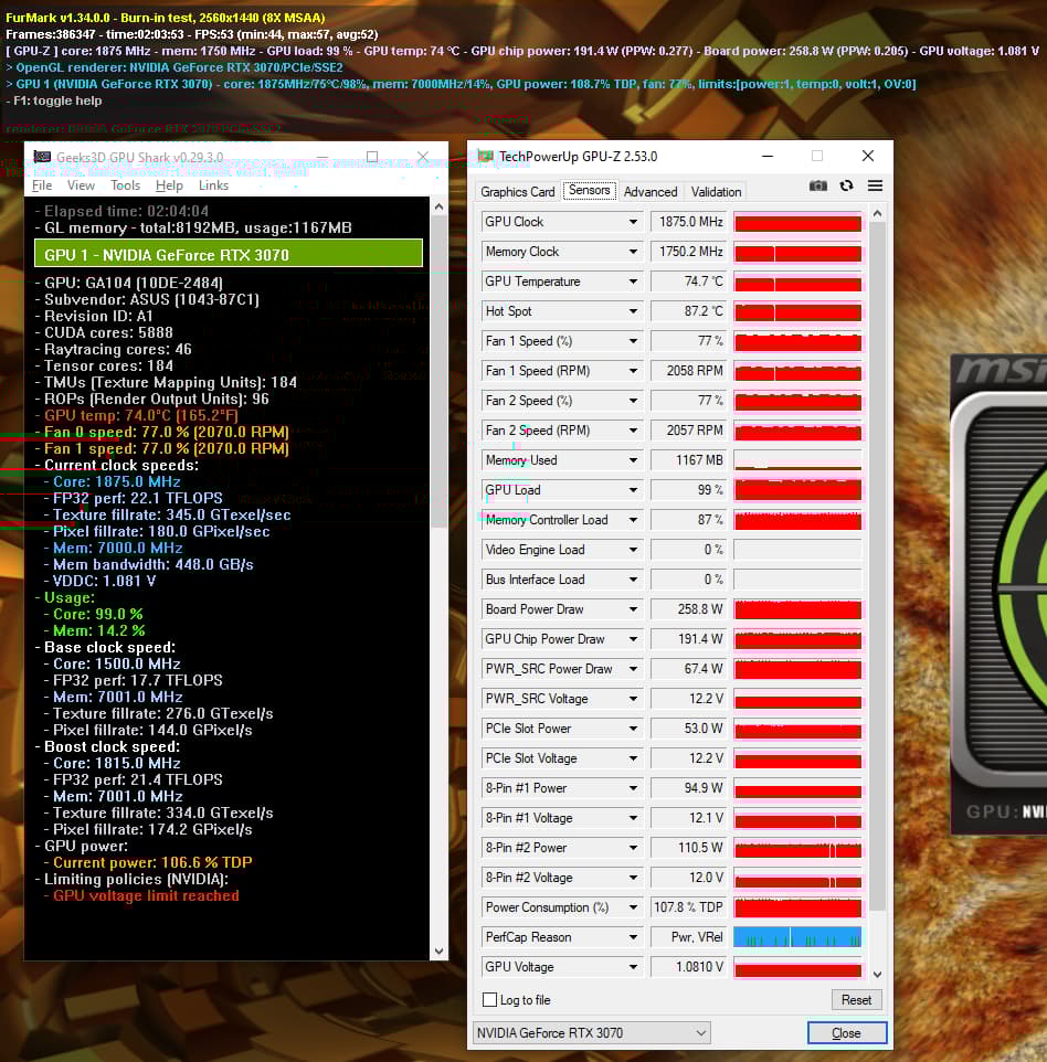 RTX 3070 ASUS TUF GAMING 8Gb in Great Condition For Sale