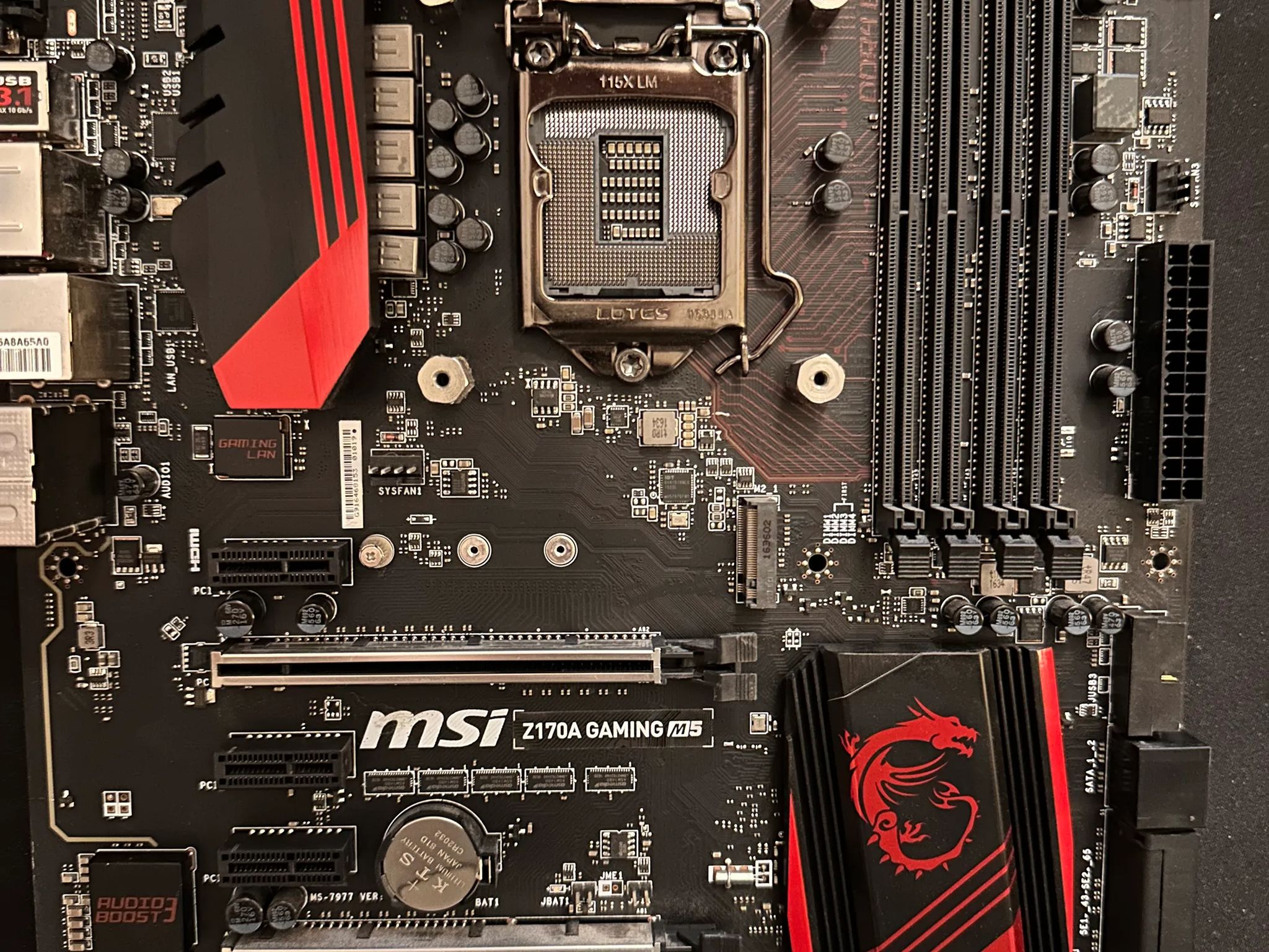 MSI Z170A Gaming M5, LGA 1151 Socket, ATX Motherboard