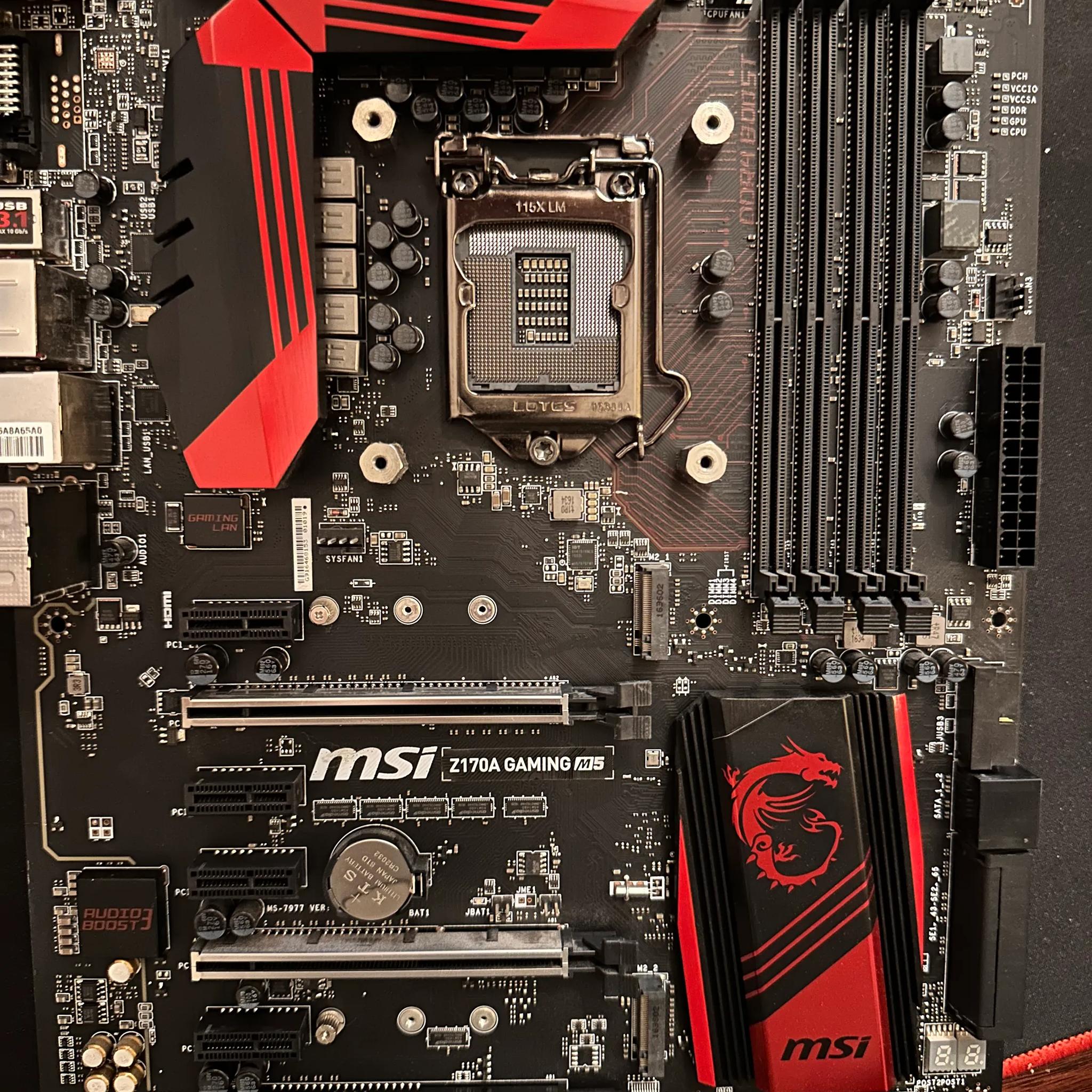 MSI Z170A Gaming M5, LGA 1151 Socket, ATX Motherboard