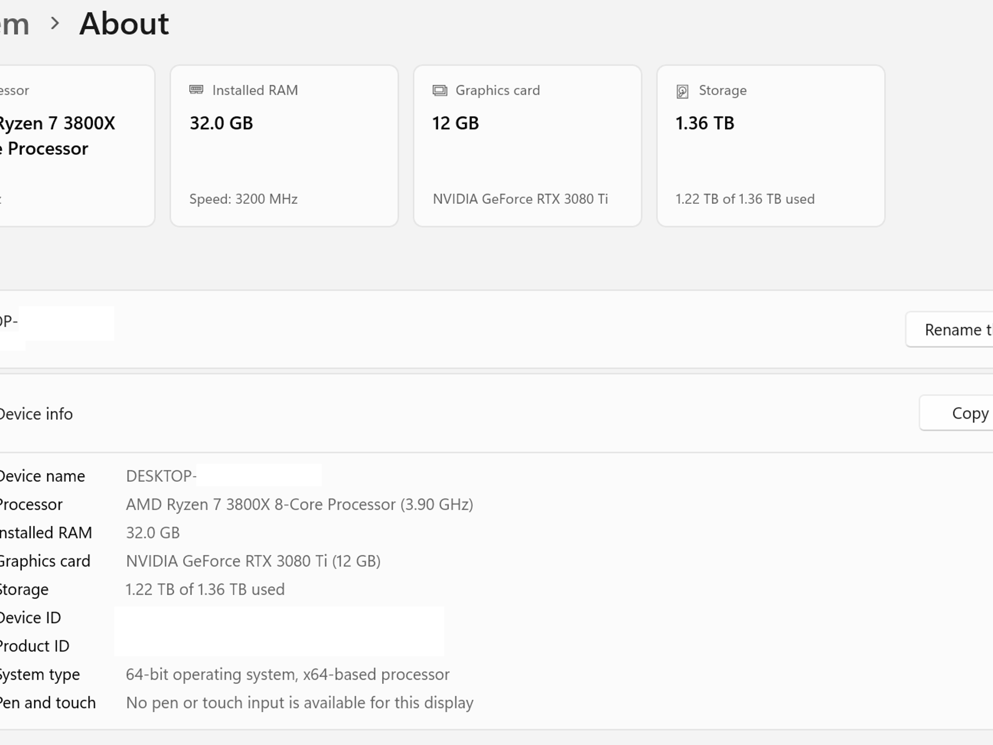 4k Gaming PC - 3080Ti FE - Ryzen 3800X - 32GB DDR4 3200