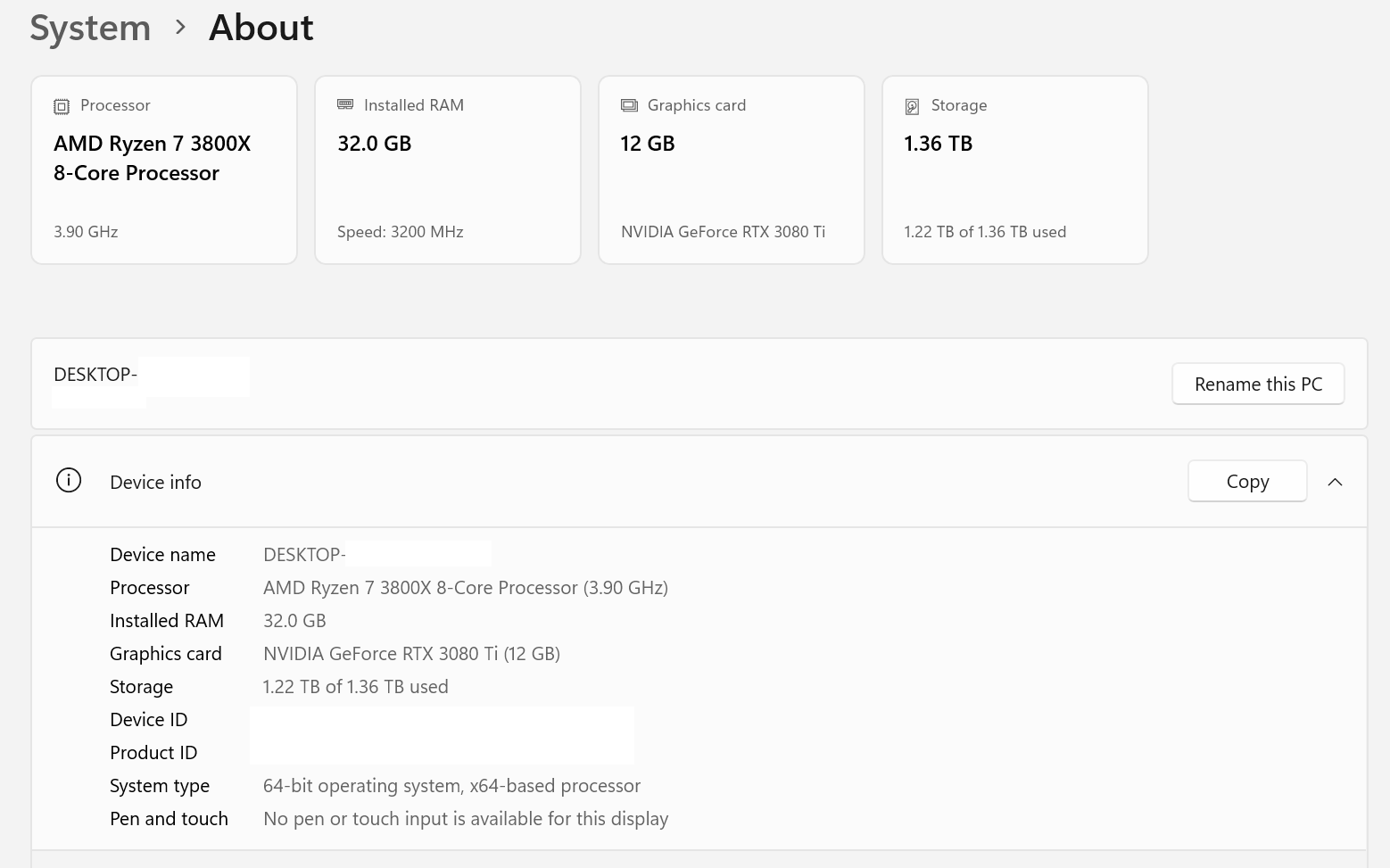 4k Gaming PC - 3080Ti FE - Ryzen 3800X - 32GB DDR4 3200