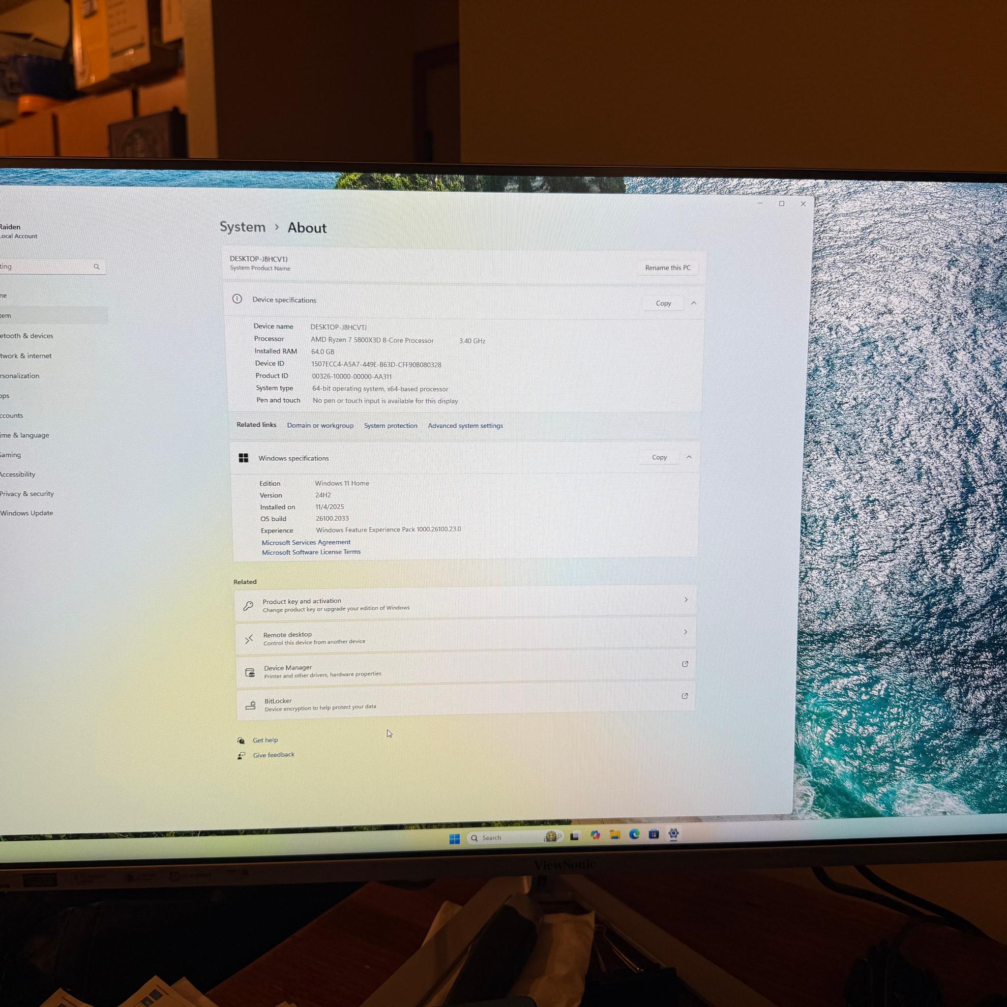 AMD 5800X3D, MSI 5060 TI 16GB (new), 64GB DDR4, EVGA 1000W PSU, 1TB Samsung 970 SSD, Windows 11 Home