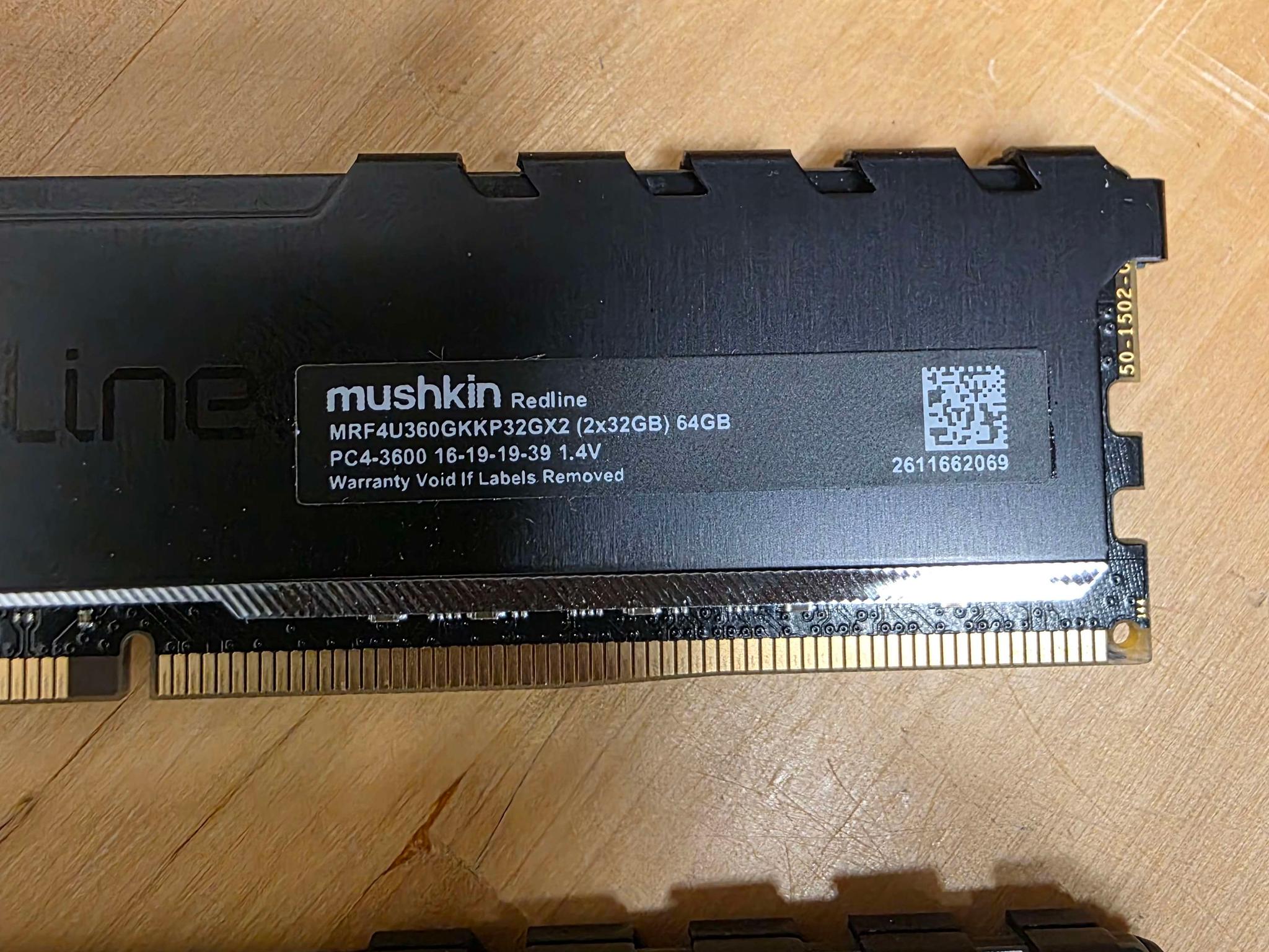 Mushkin Redline 64GB (32x2) 3600MHz RAM