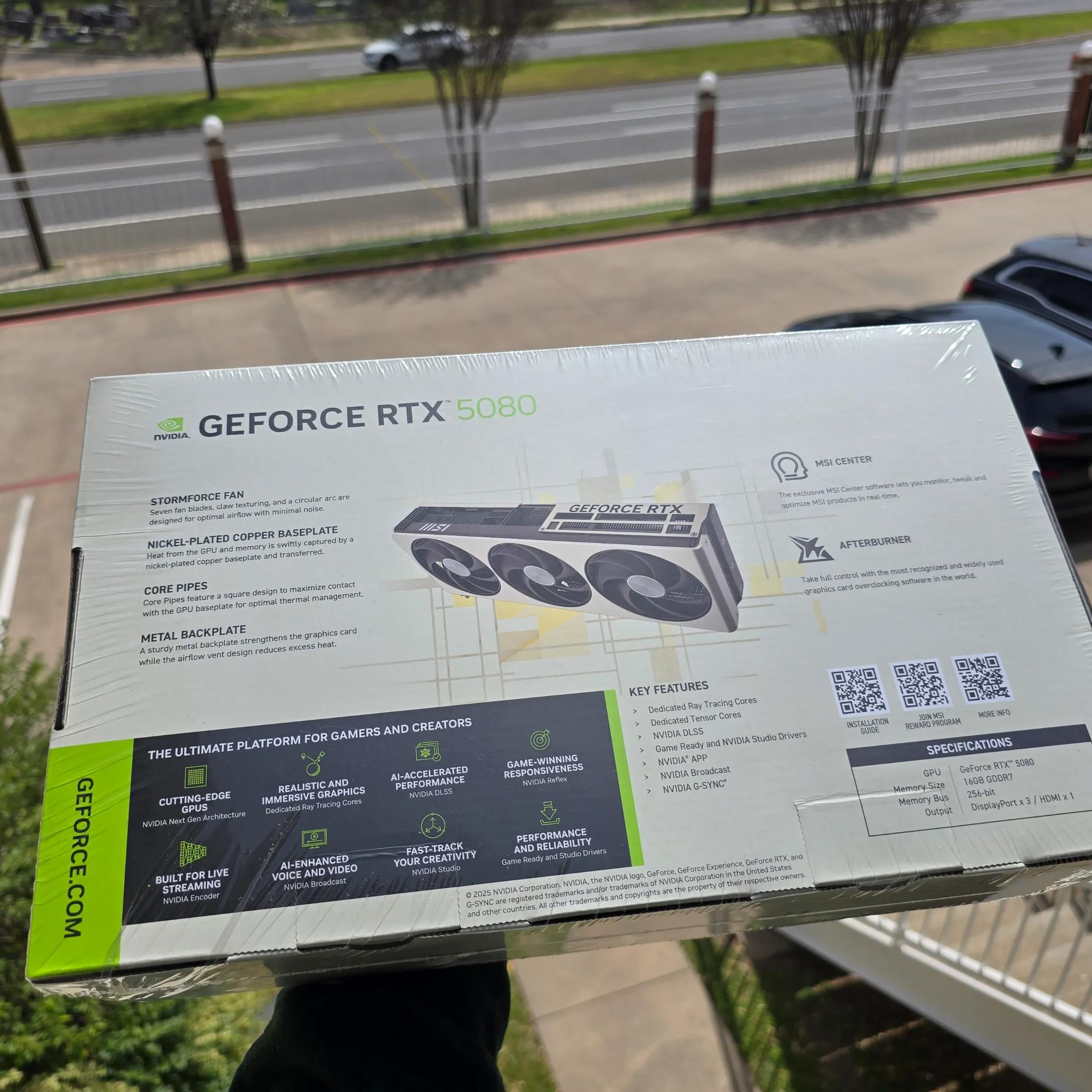 MSI Geforce NVIDIA RTX 5080 INSPIRE 3X OC 16GB Graphics Card USA Ship