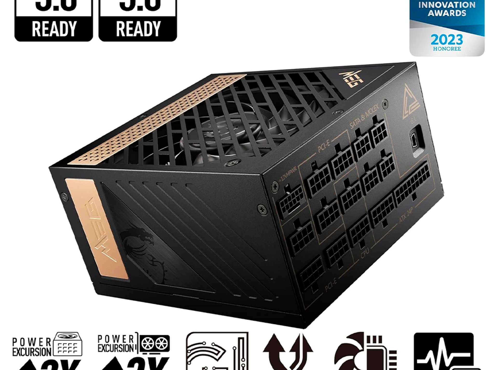 On Sale!🔥 Used MSI MEG Ai1300 1300W PCIE5 ATX 3.0 80 Plus Platinum PC Power Supply