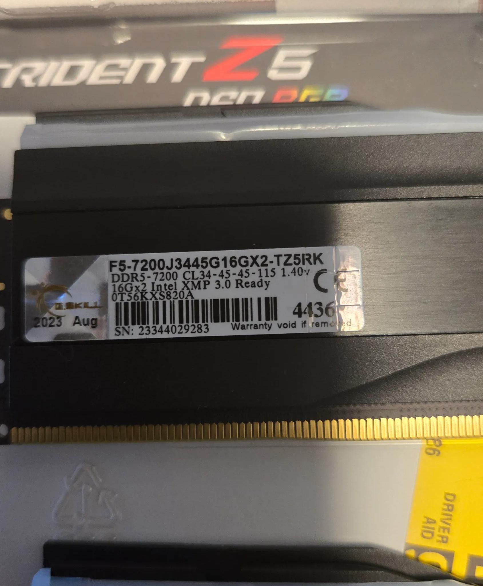 G.SKILL Trident Z5 RGB Series (Intel XMP 3.0) DDR5 RAM 32GB (2x16GB) 7200MT/s CL34-45-45-115 1.40V