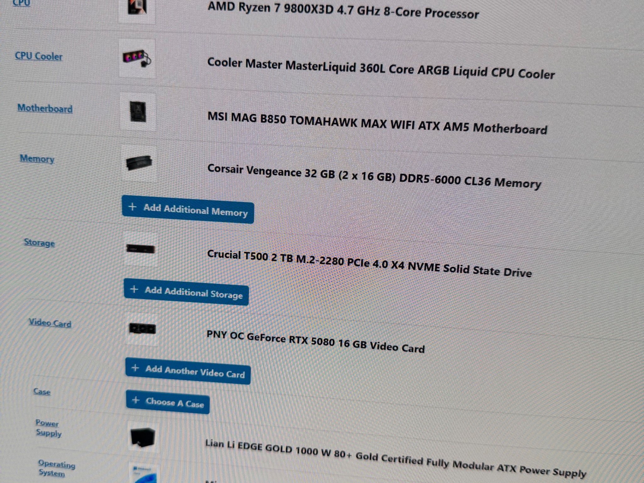 PNY  5080 Custom Gaming PC - Ryzen 7 9800X3D