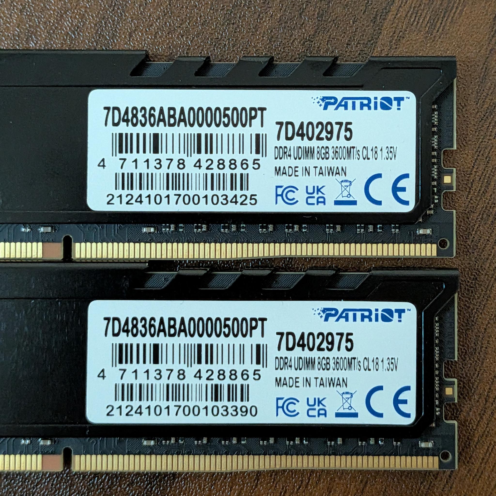 Patriot 16GB DDR4-3600MT/s