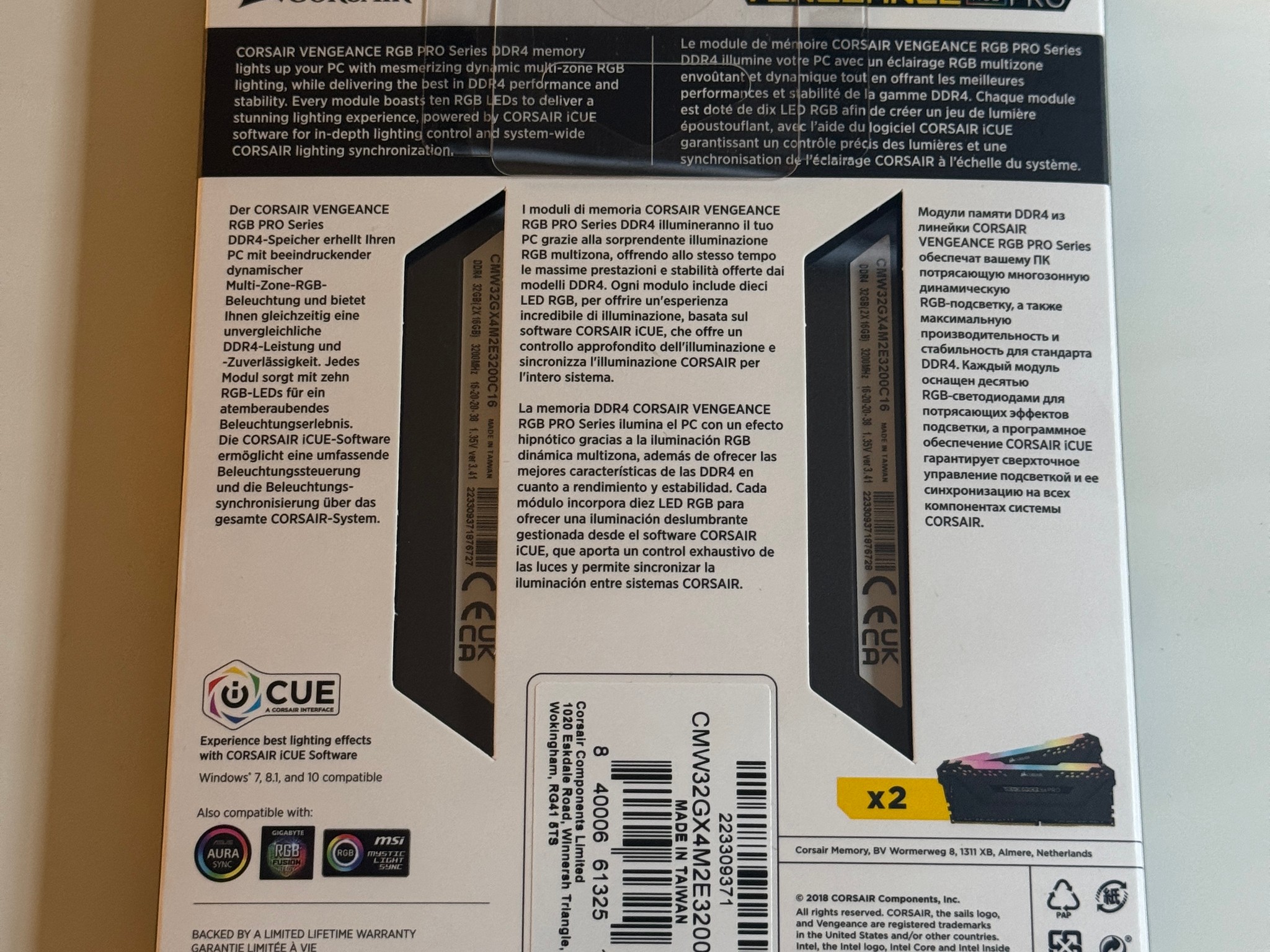 Corsair Vengeance RGB DDR4 32GB