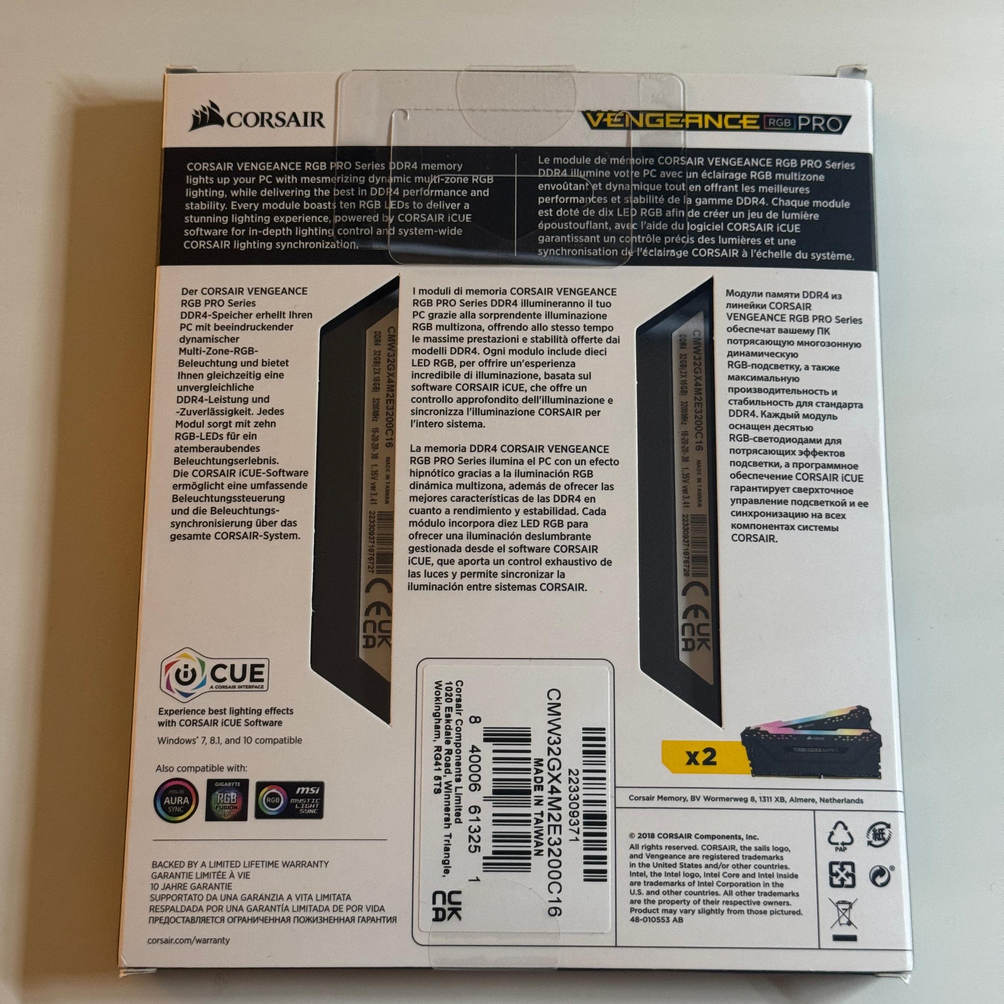 Corsair Vengeance RGB DDR4 32GB