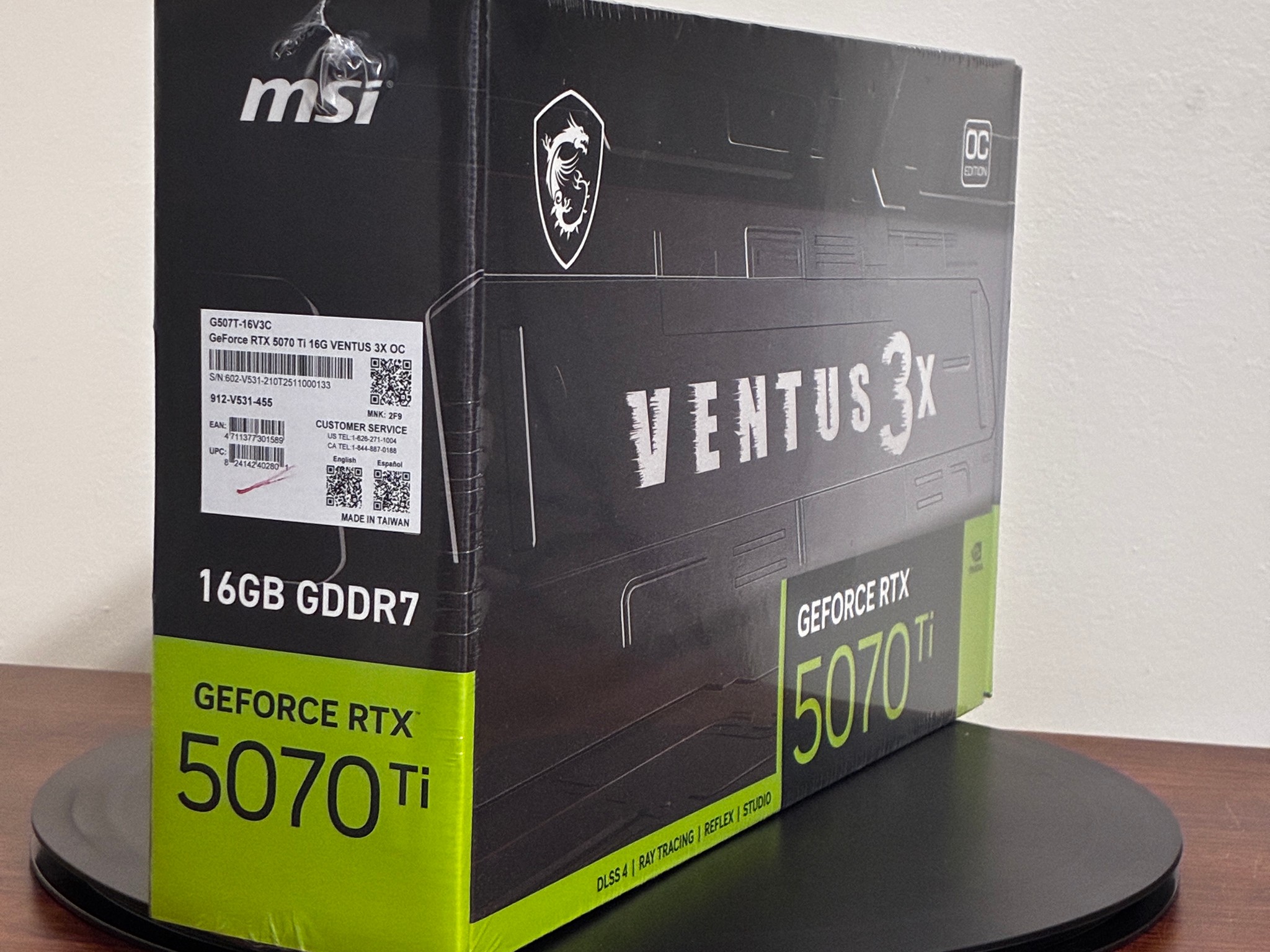 MSI GeForce RTX 5070 Ti 16G VENTUS 3X OC