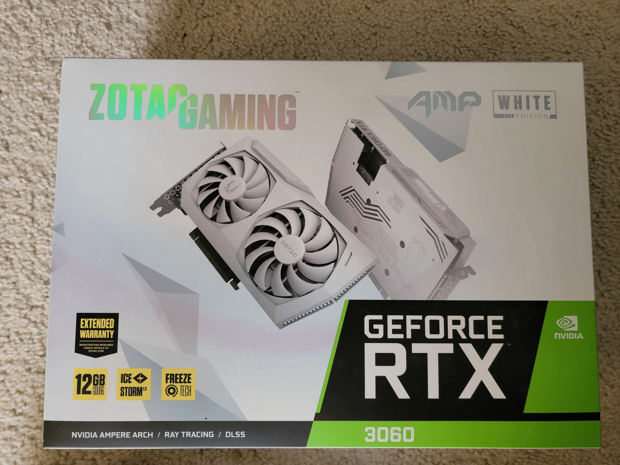 Zotac Gaming RTX 3060 12GB GDDR6 AMP White Edition LHR Like New With Original Box