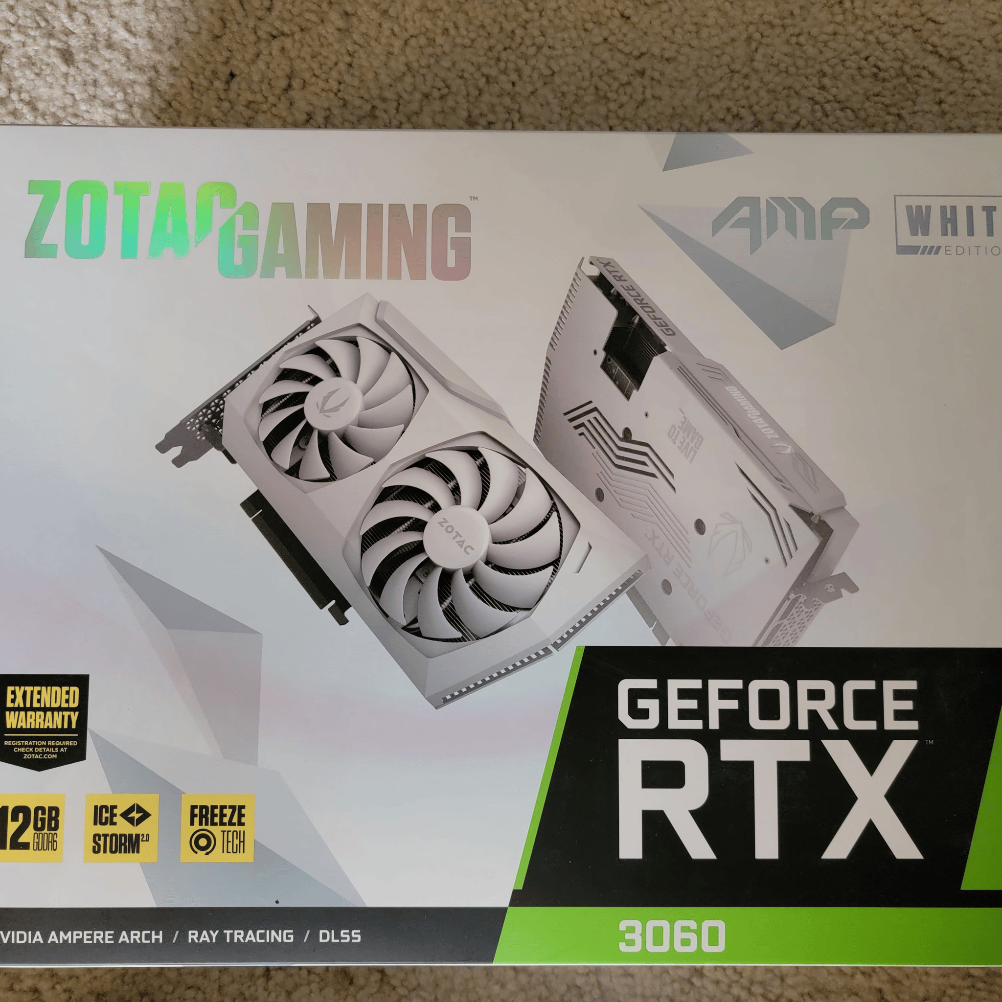 Zotac Gaming RTX 3060 12GB GDDR6 AMP White Edition LHR Like New With Original Box