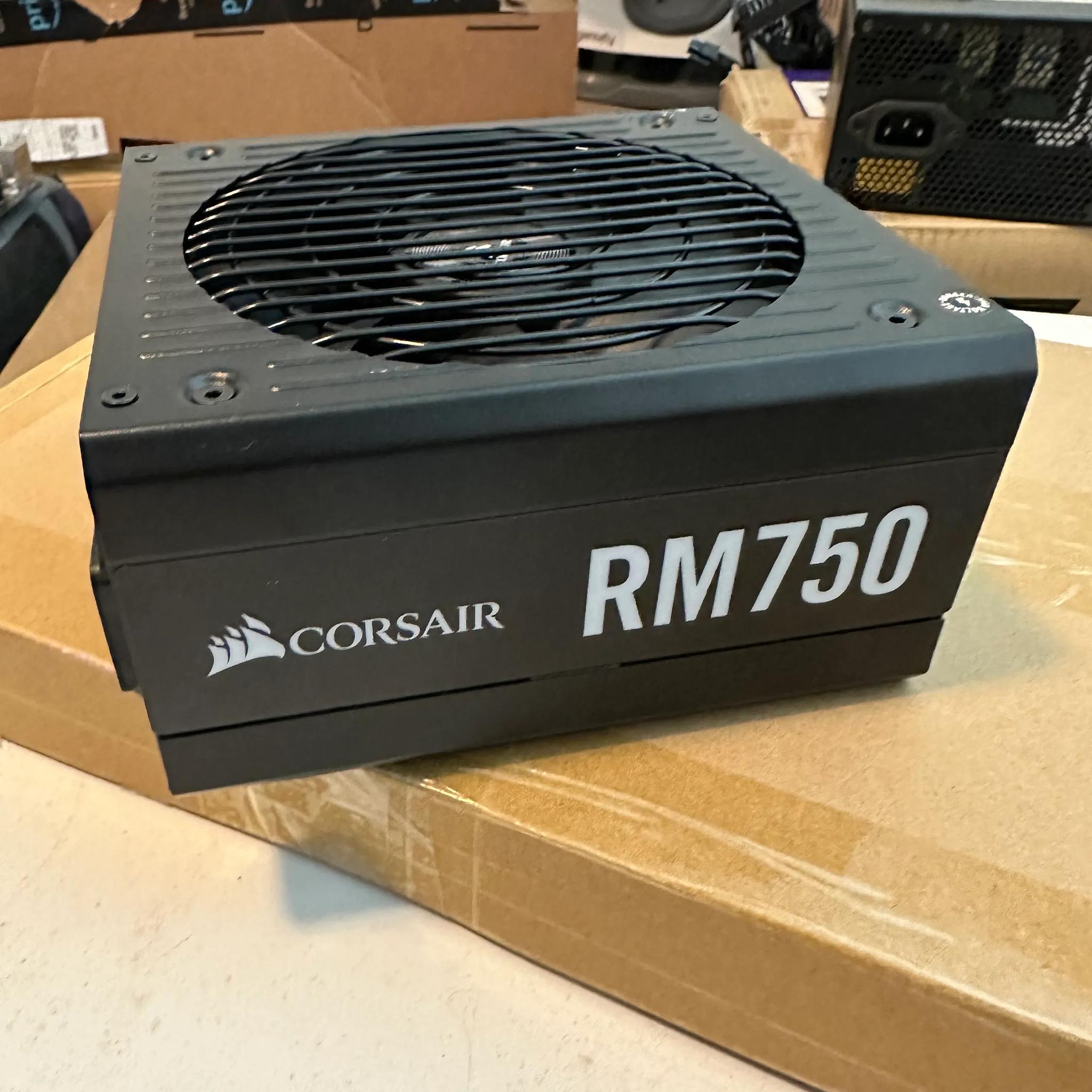 Used Corsair RM Series, RM750, 750 Watt, 80+ Gold Certified, Fully Modular Power Supply