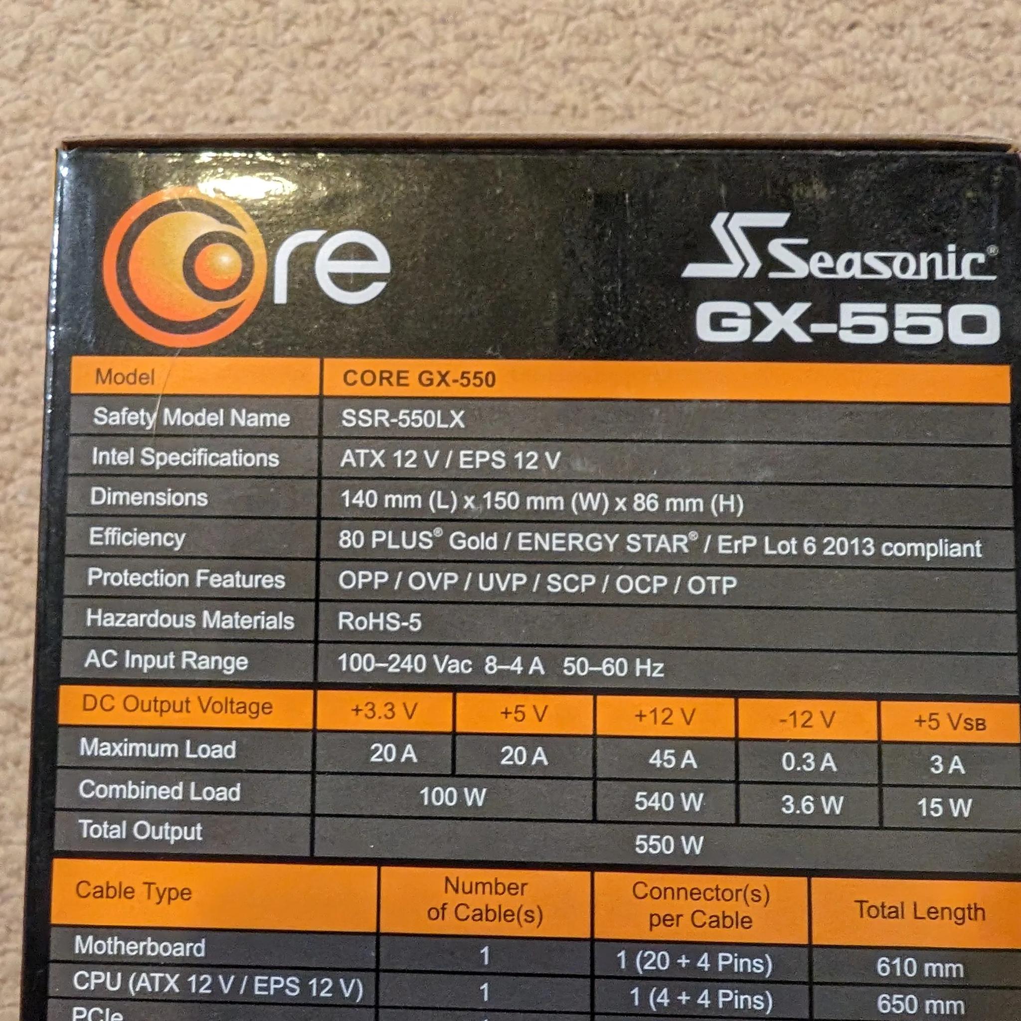 Seasonic Core GX-550