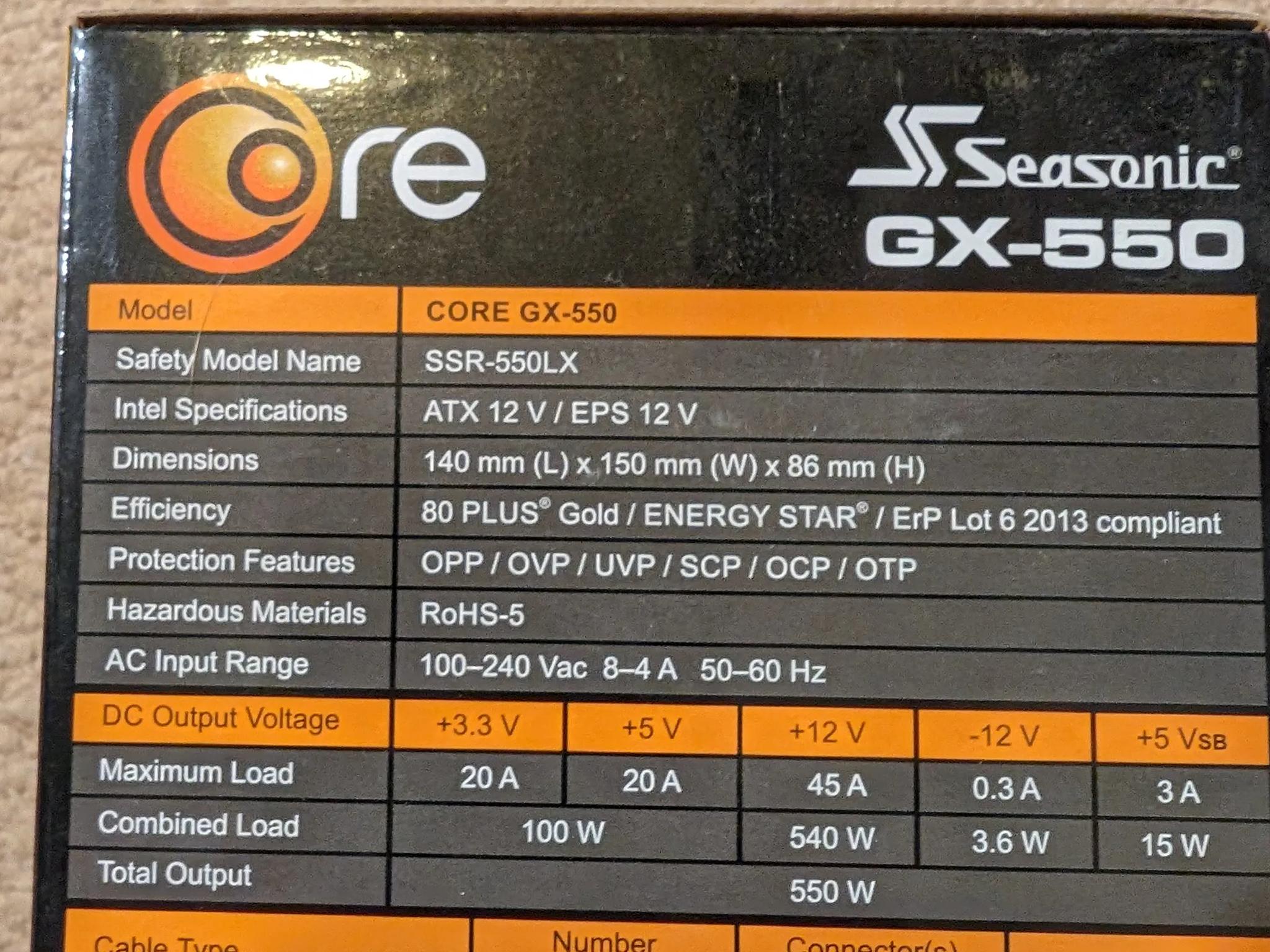 Seasonic Core GX-550