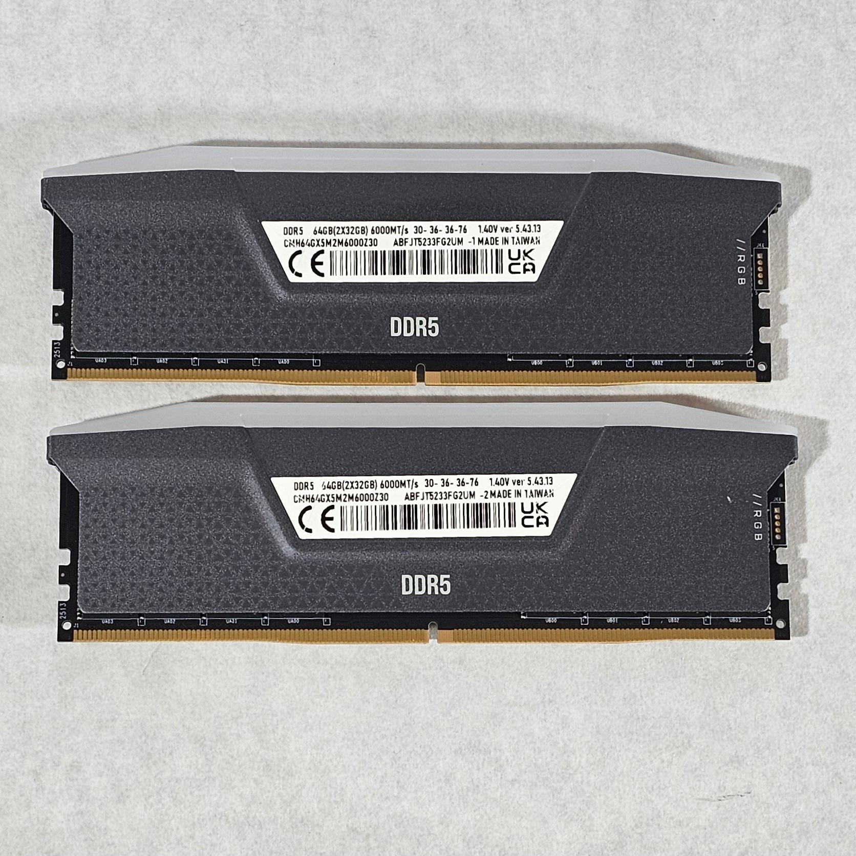 64GB DDR5 (2x32GB) CL30 6000MT/s RGB Corsair Vengeance