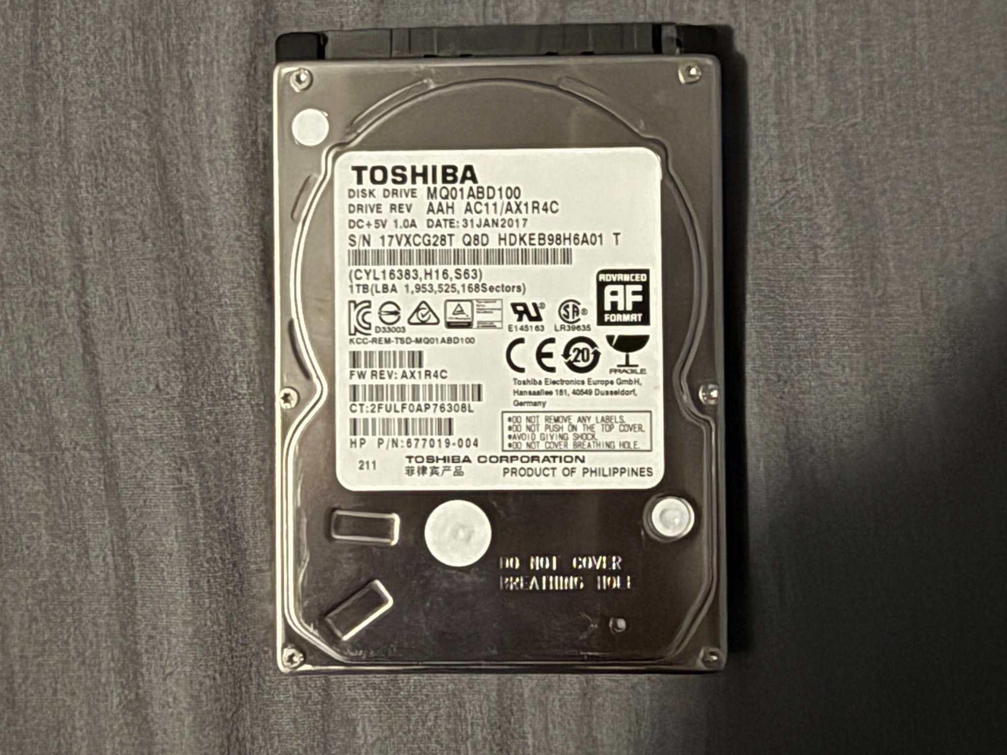 1TB Toshiba HDD