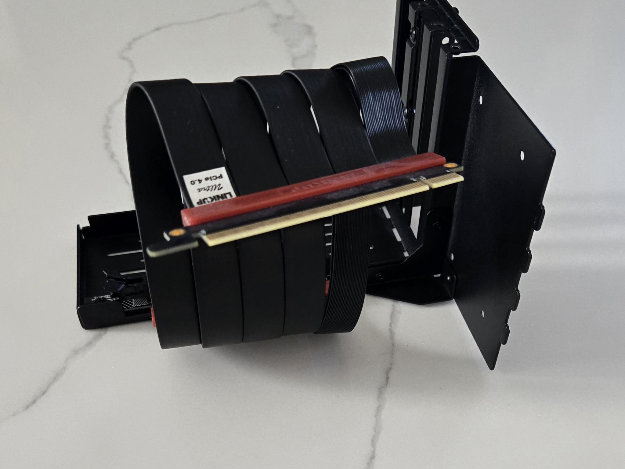 LINKUP Vertical GPU Bracket w/ LINKUP Ultra PCIe 4.0 X16 Gen4 Riser Cable