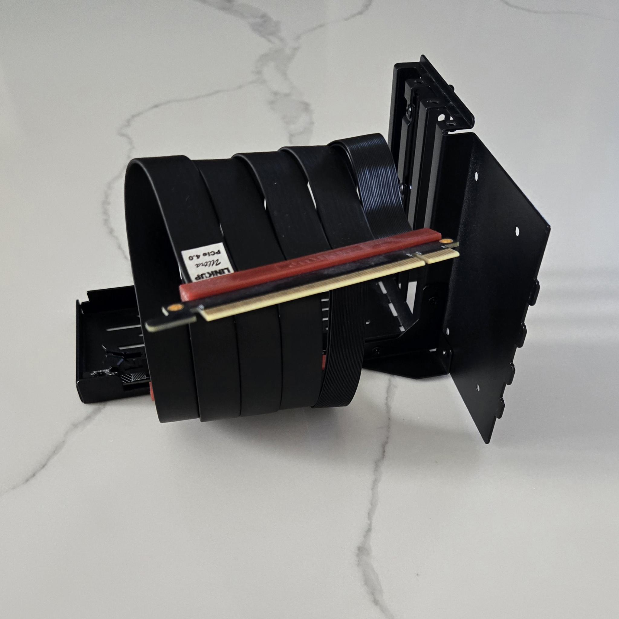 LINKUP Vertical GPU Bracket w/ LINKUP Ultra PCIe 4.0 X16 Gen4 Riser Cable