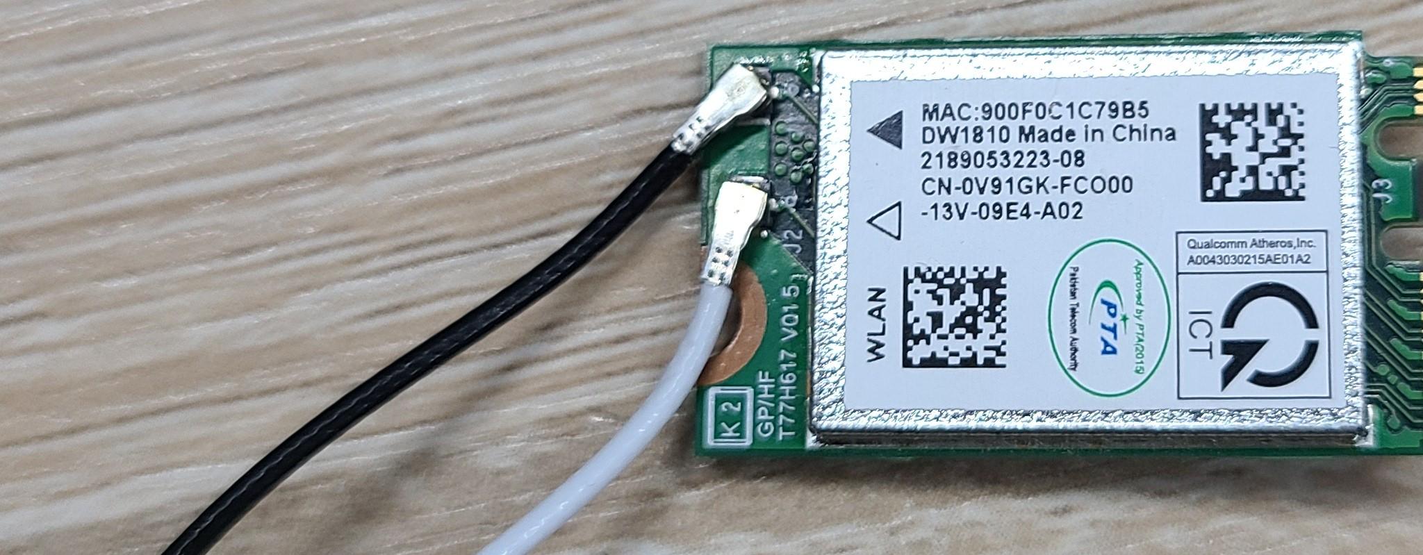 QCNFA435 QCA9377 802.11ac 433Mbps M.2 NGFF WiFi Adapter Wireless WLAN Card W/Bluetooth 4.1 for Dell