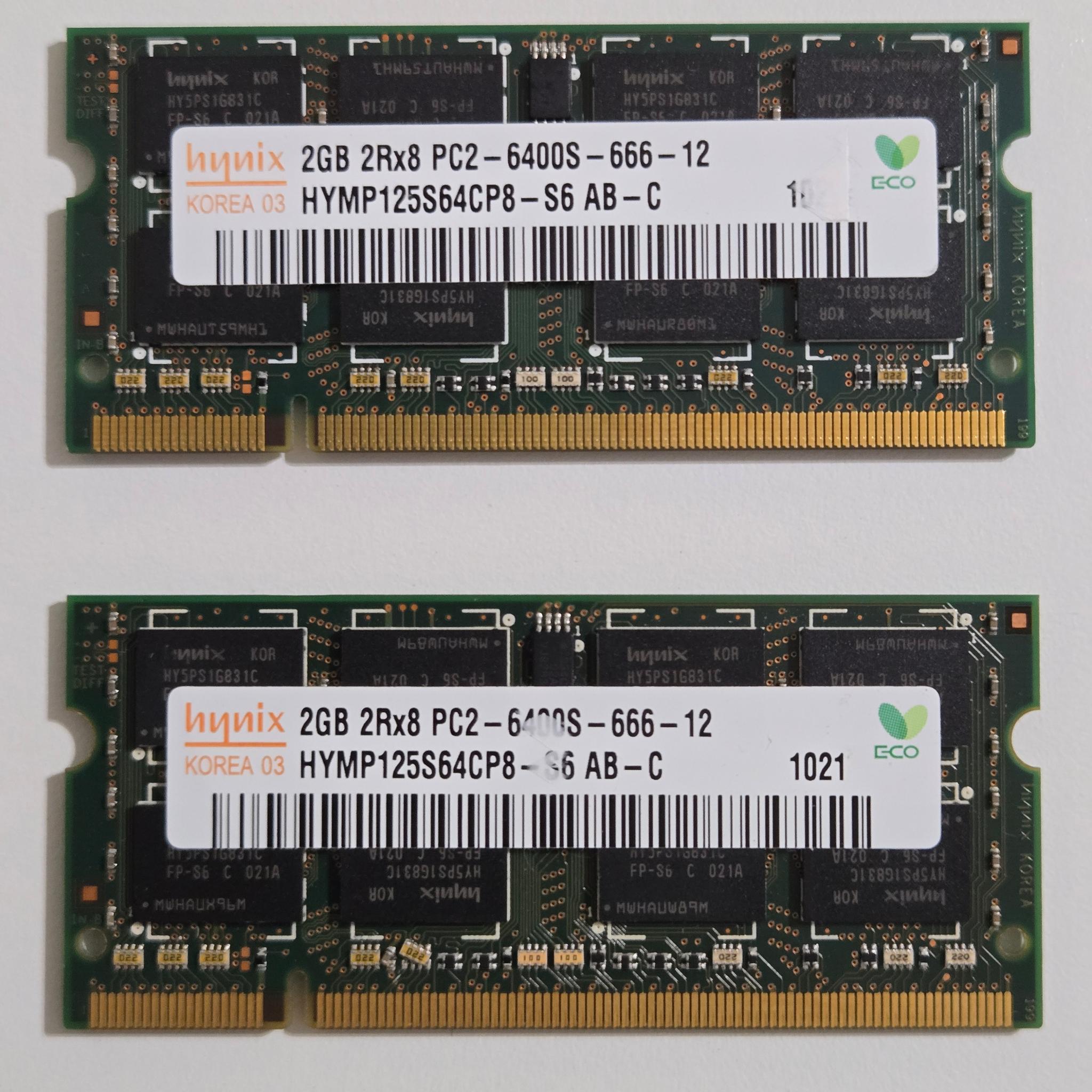 4GB (2x2GB) DDR2 Laptop RAM | Hynix HYMP125S64CP8-S6
