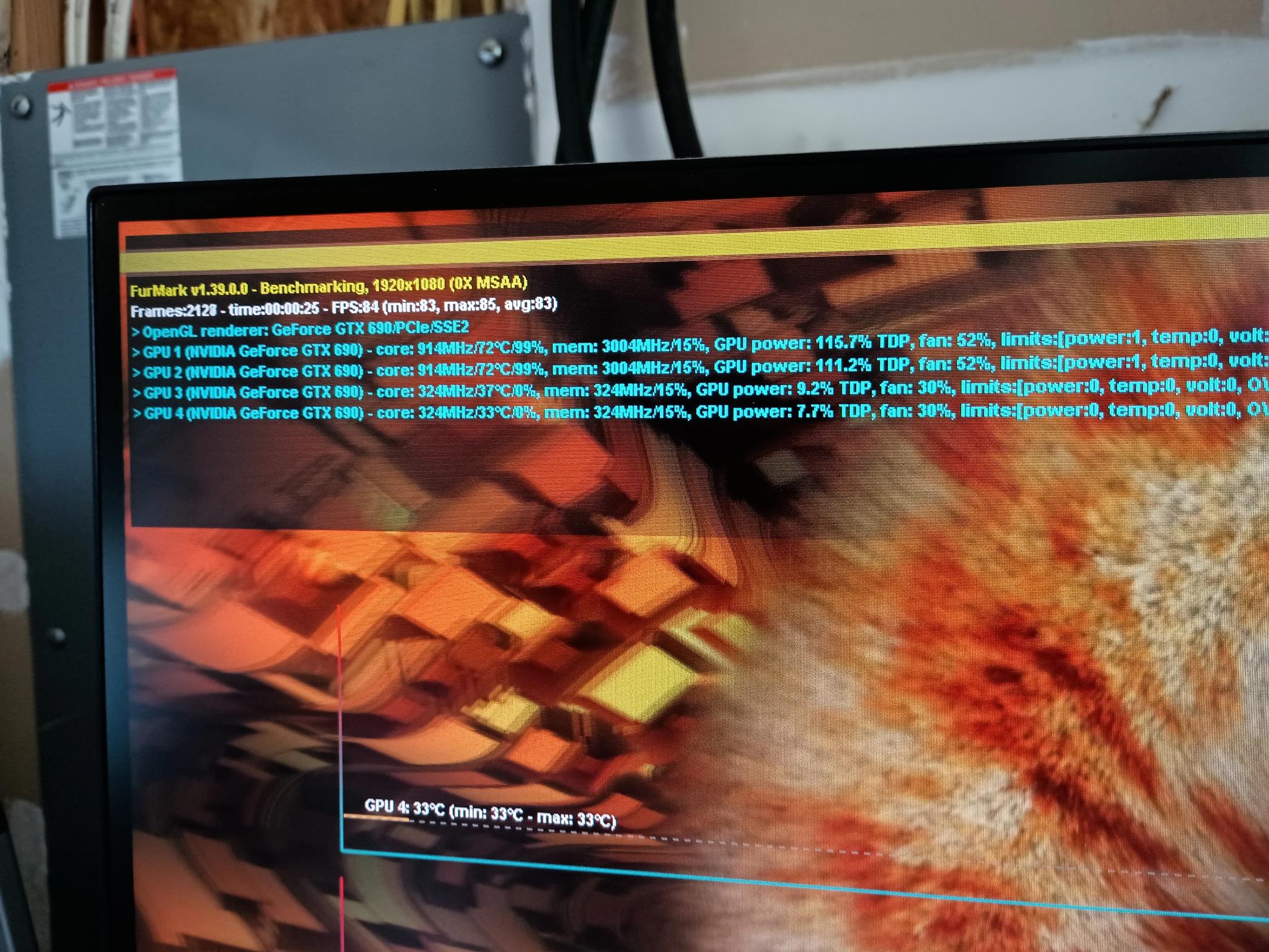 Two GTX 690 GPUs for Quad SLI (with SLI bridge). Tested, works well.