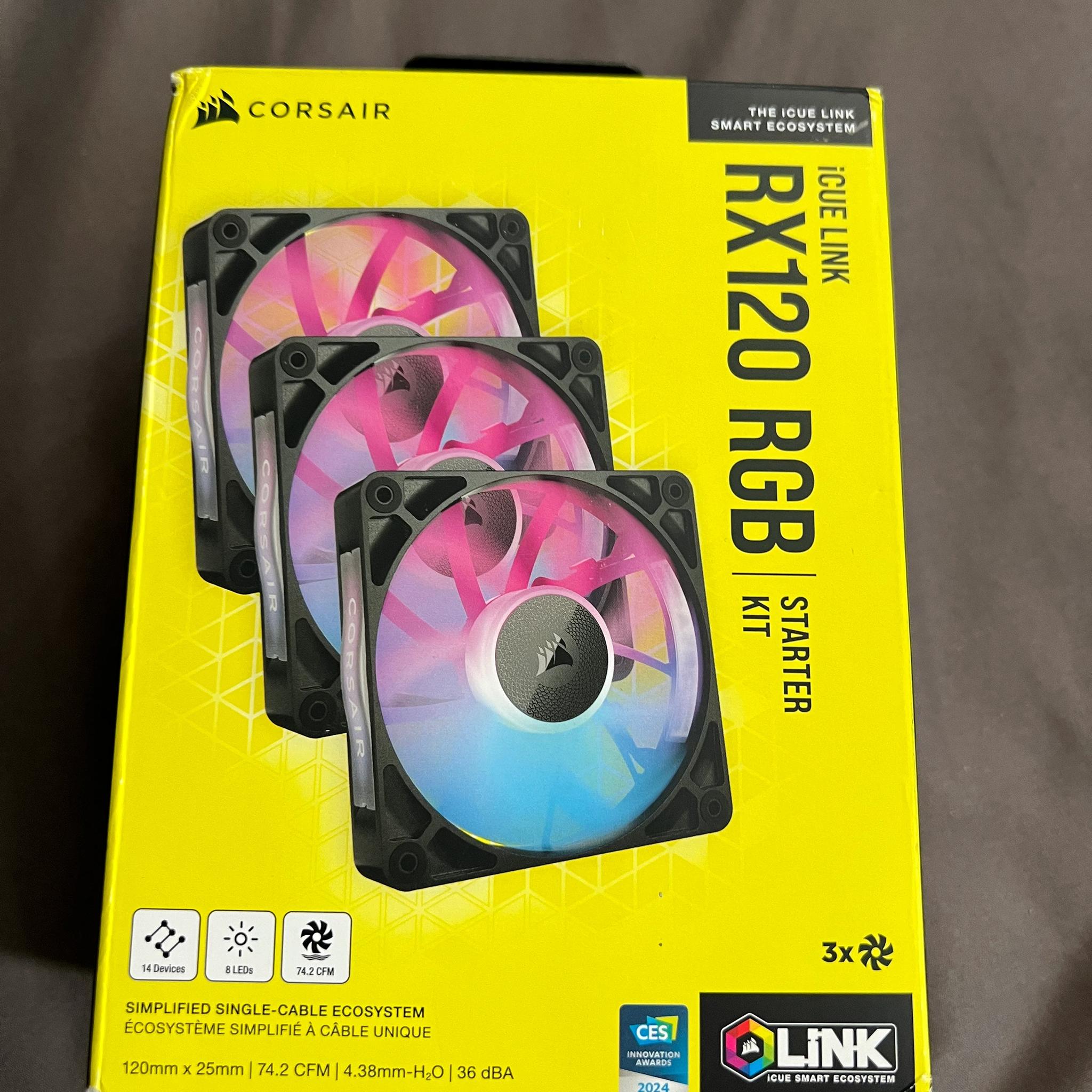 CORSAIR iCUE LINK RX120 RGB STARTER KIT 2x Fans