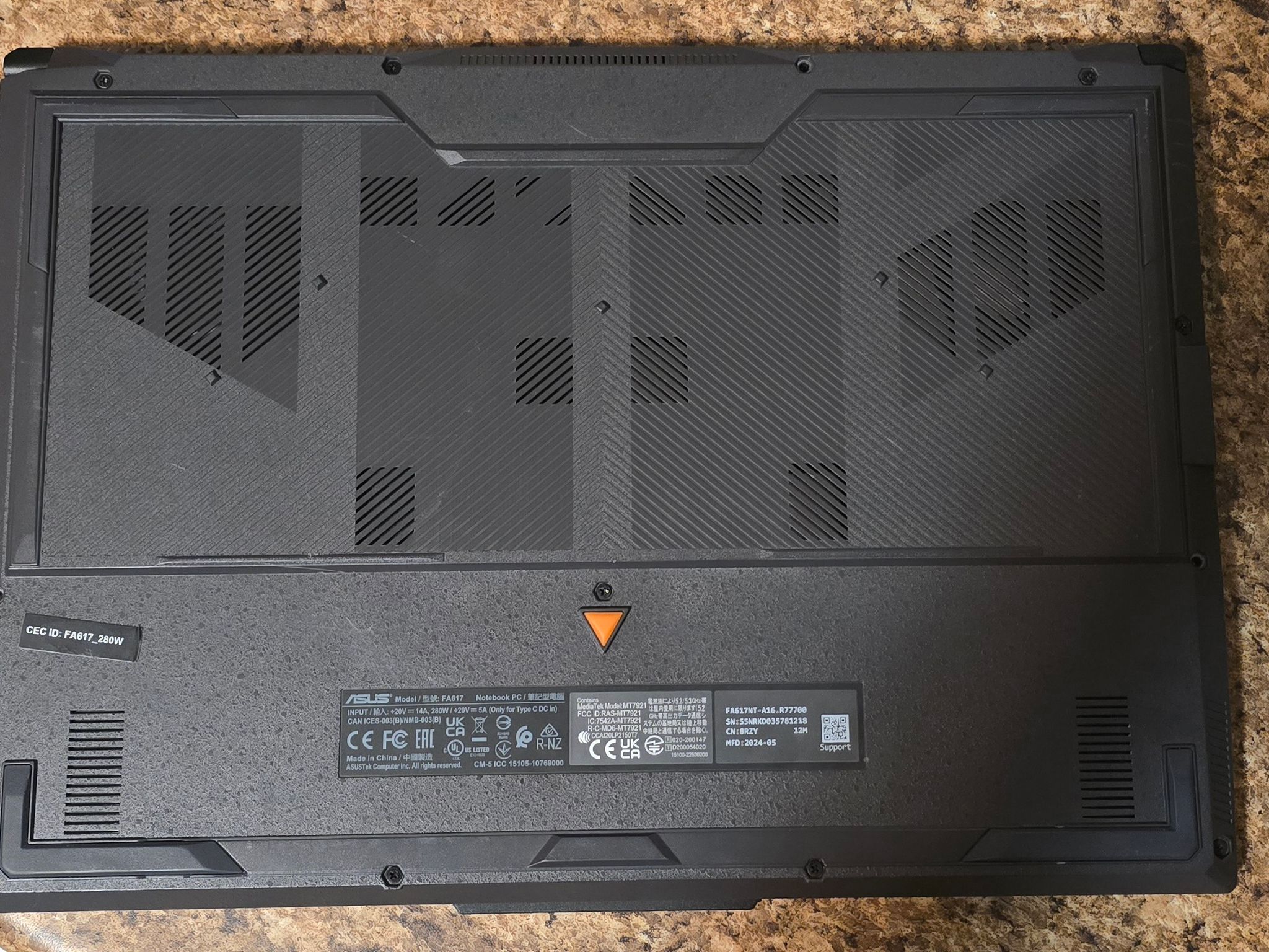 ASUS TUF 16" gaming laptop